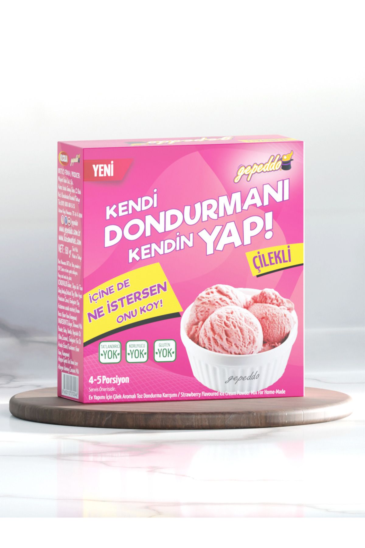 GEPEDDO Ev Yapımı için Çilek Aromalı Dondurma Tozu