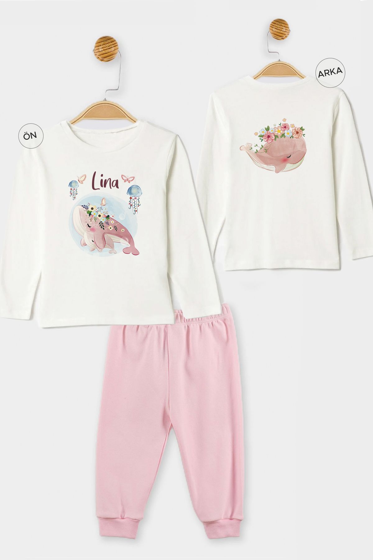 Homamia Isme Özel Organik Kız Bebek Pijama Takımı