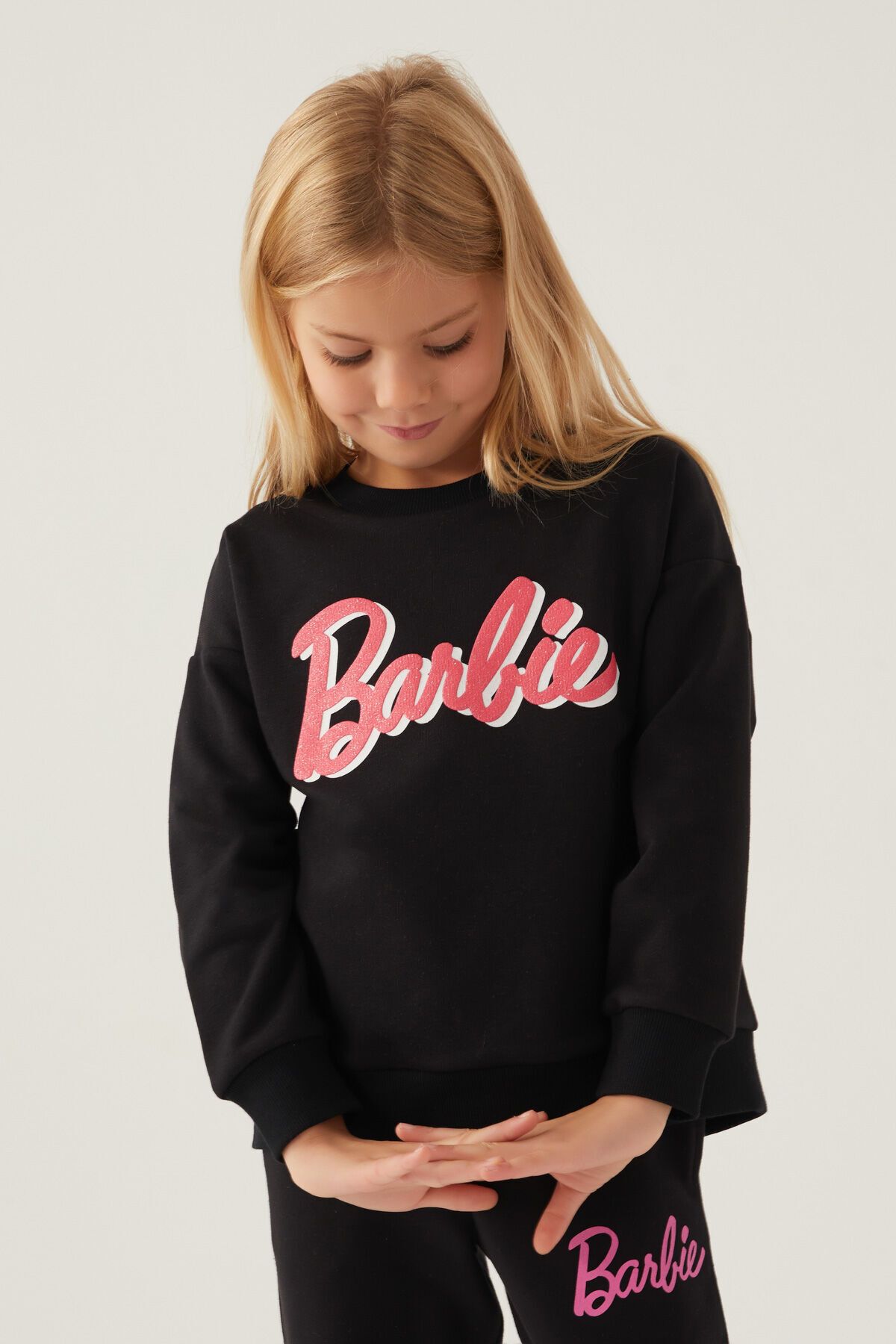 Barbie Kız Çocuk Siyah Sweatshirt