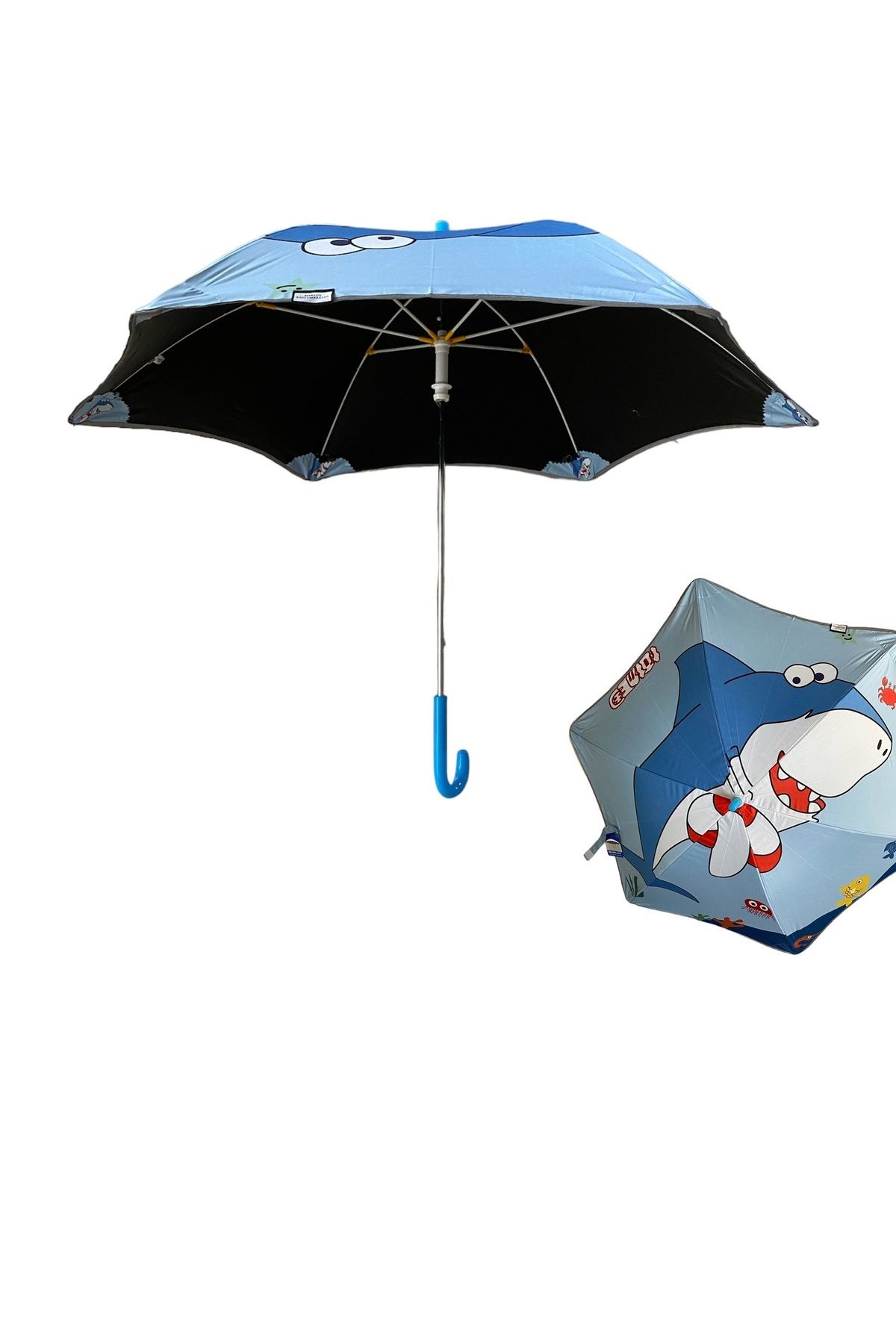 faial 6 Telli Yüksek Kaliteli Şemsiye Desenli Çift Katlı Şemsiye Erkek Çocuk Şemşiyesi