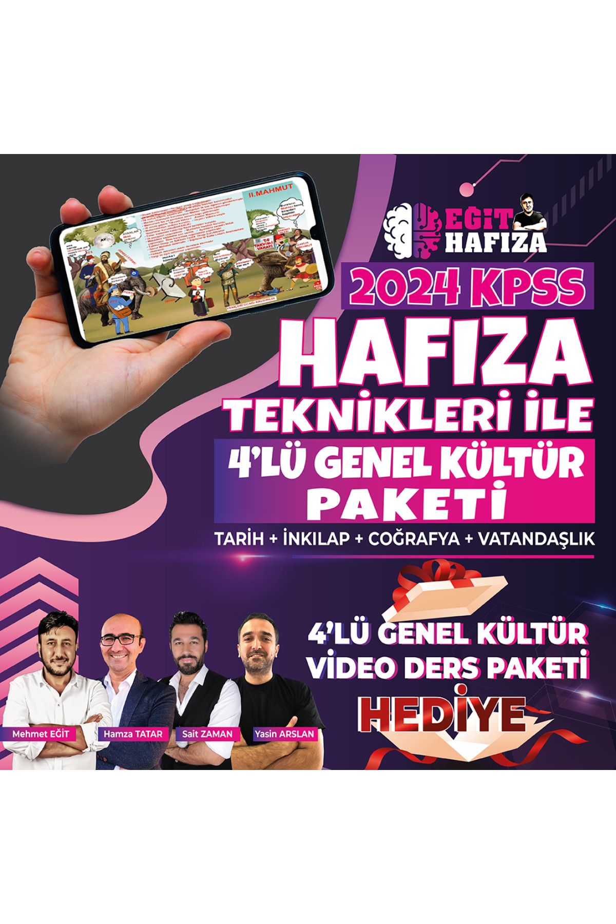 Eğit Akademi 2024 KPSS Hafıza Teknikleri 4lü Süper Paket Gen. Tarih-İnk ...