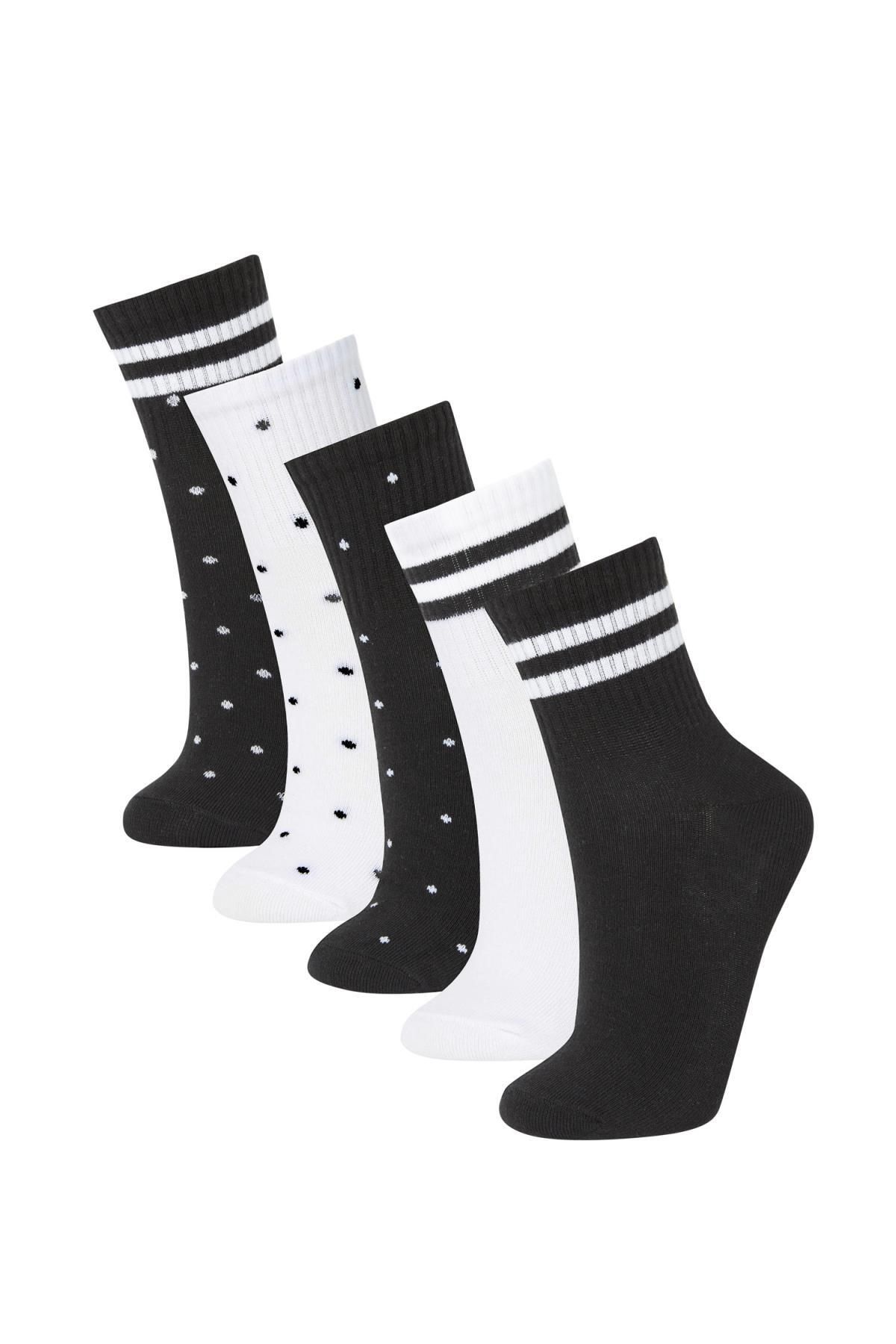 Defacto Kadın 5'li Pamuklu Soket Çorap