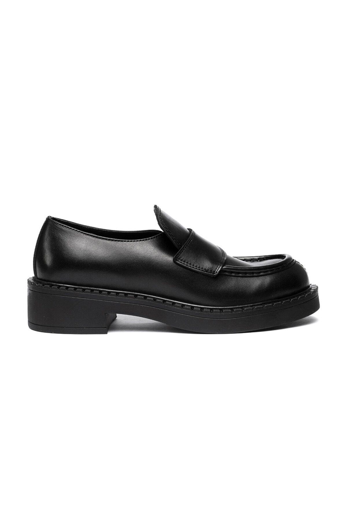 Greyder Kadın Siyah Hakiki Deri Loafer Ayakkabı 3k2ua72211