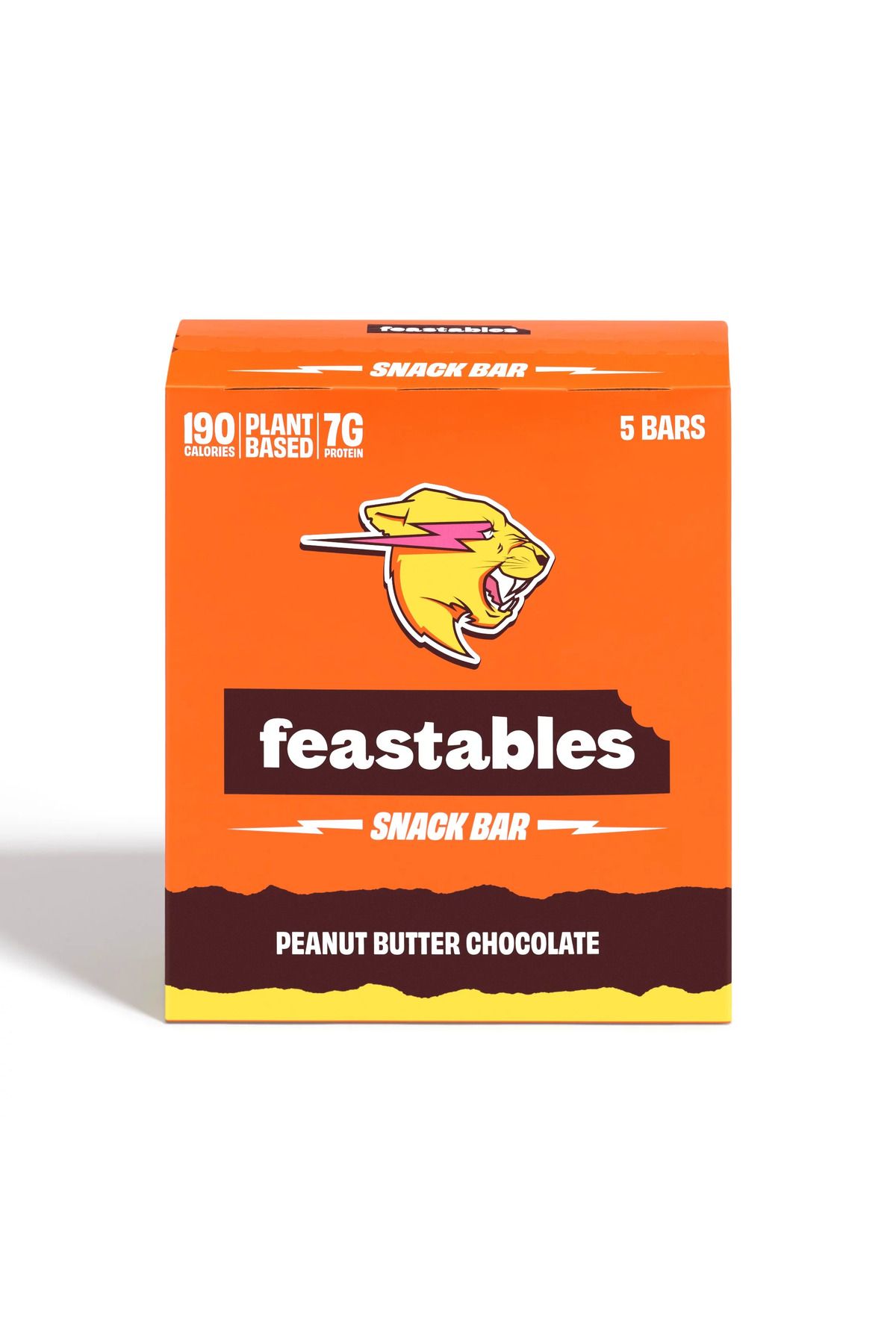 Feastables Mr Beast Feastables Snack Bar Peanut Butter Chocolate 5 Bars