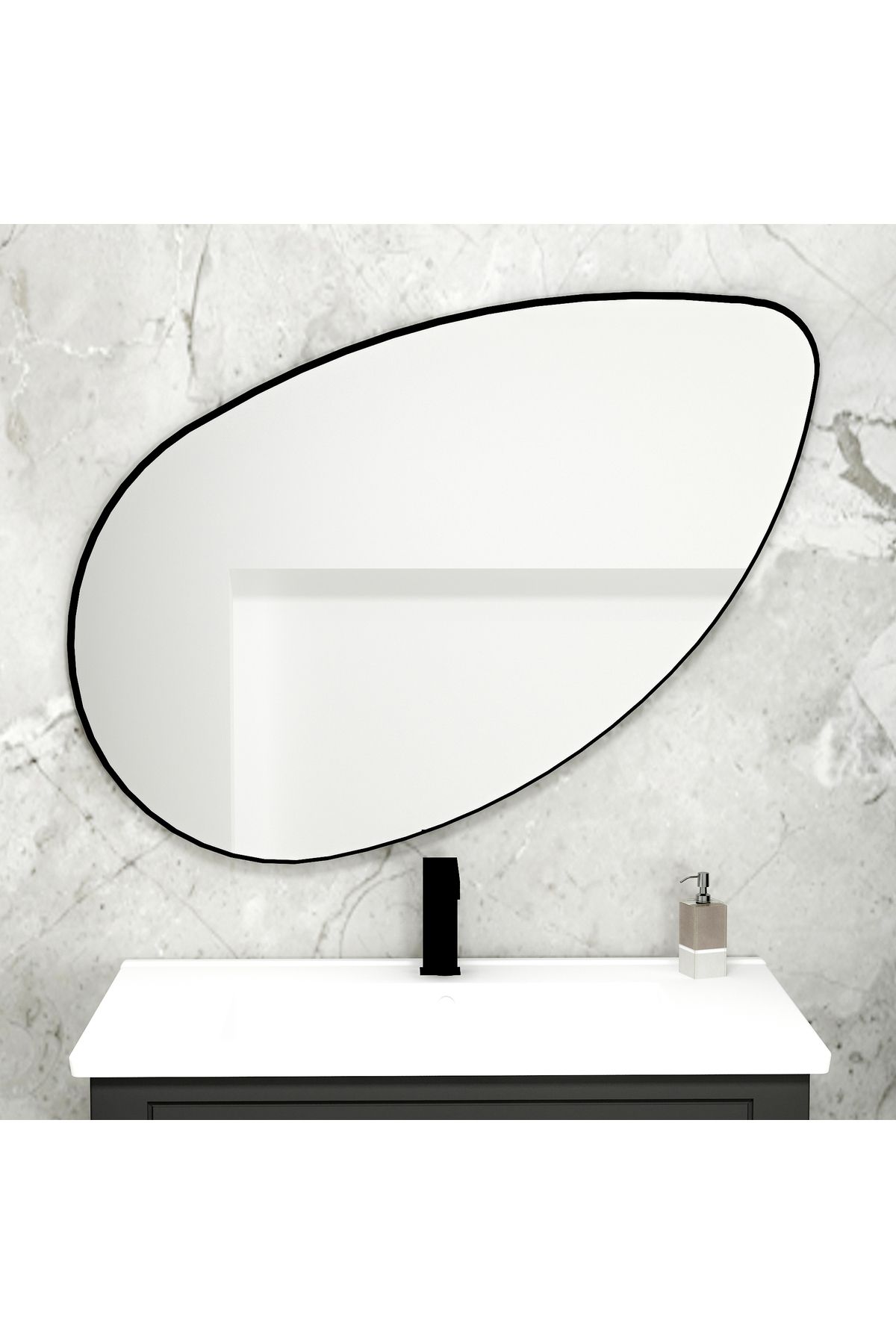 Arnetti Lucas Siyah Tek Parça Modern Dekoratif Ayna