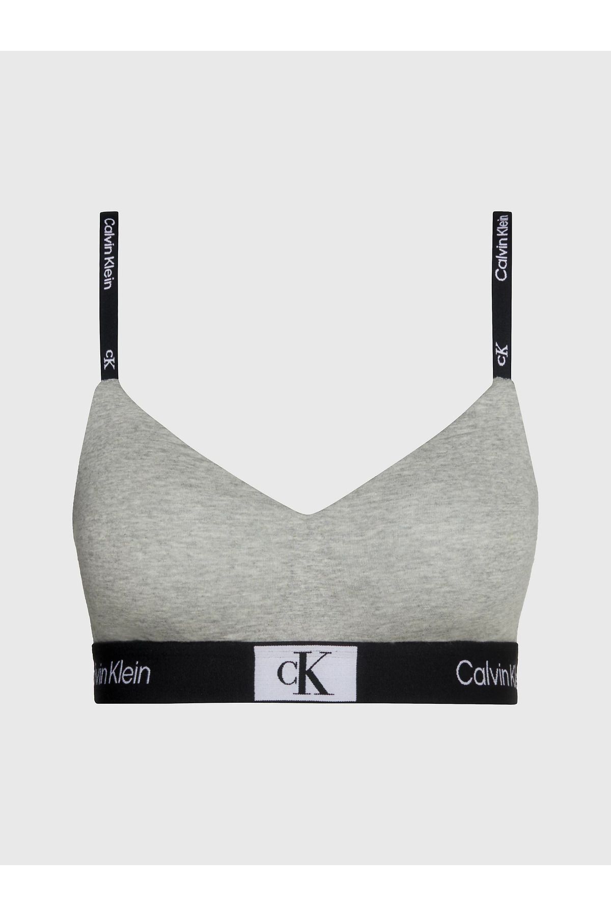 Calvin Klein Kadın Marka Logolu Askılı Spor Giyim Günlük Gri Büstiyer 000QF7218E-P7A