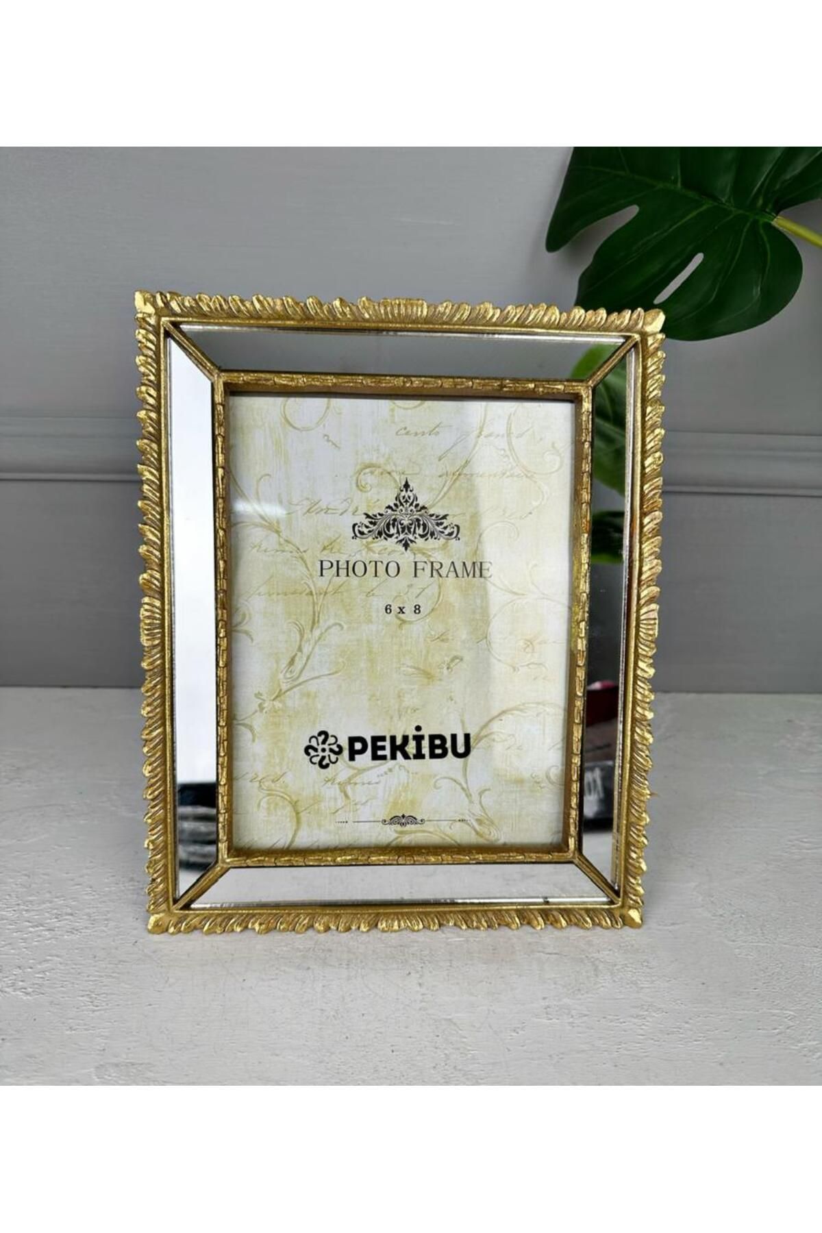 PEKİBU LÜKS AYNALI ÇERÇEVE GOLD 15X21 CM