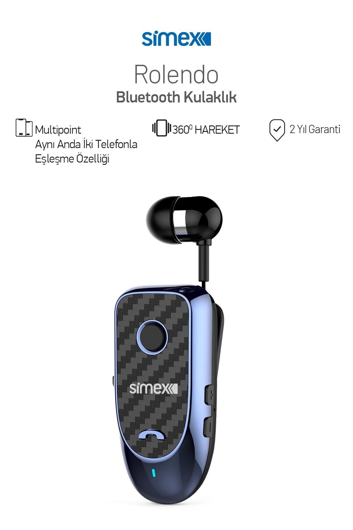 Simex Rolendo Mikrofonlu Makaralı Bluetooth Kulaklık