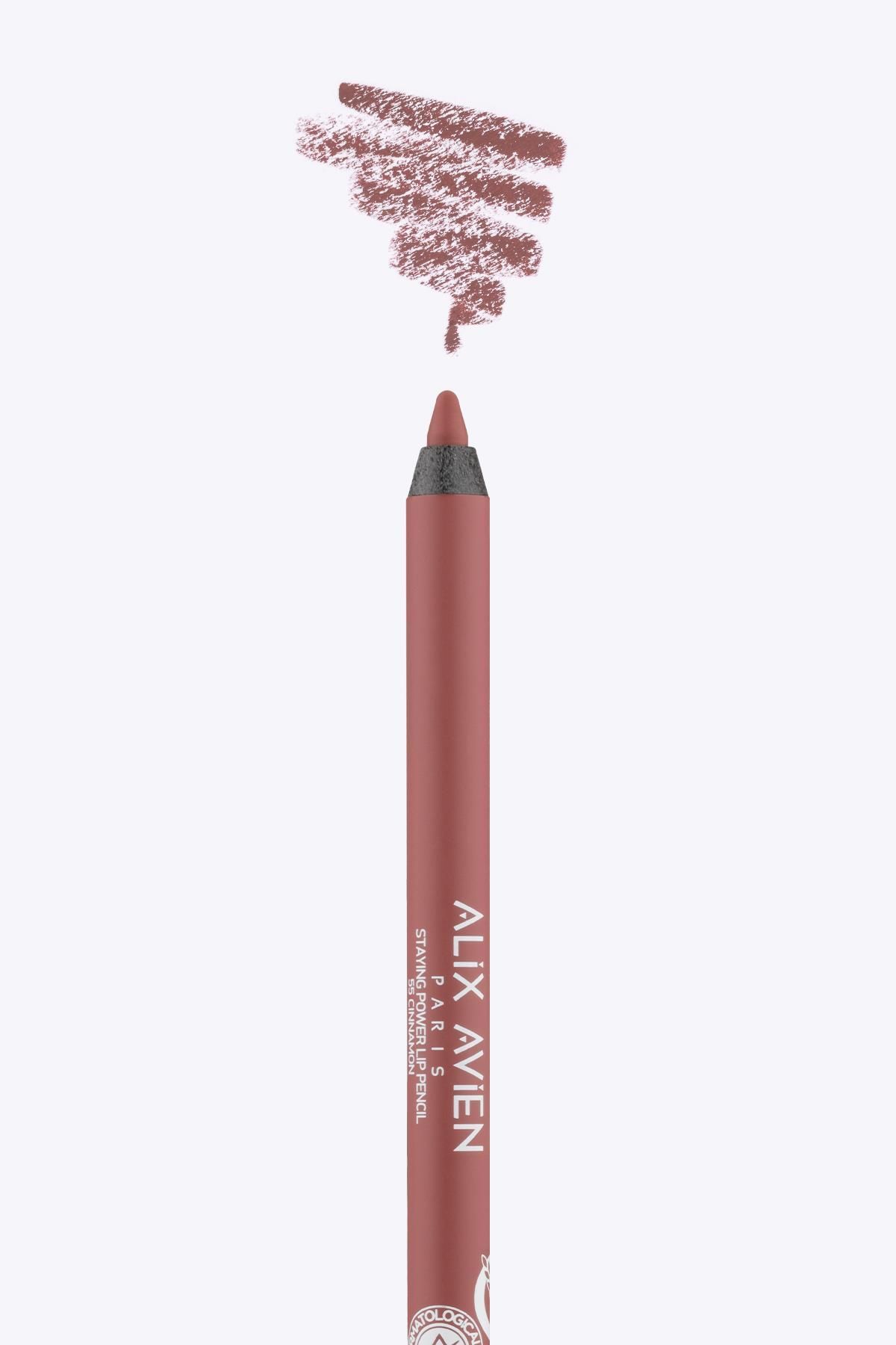Alix Avien Uzun Süre Kalıcı Suya Dayanıklı Dudak Kalemi - Staying Power Lip Pencil 55 Cinnamon