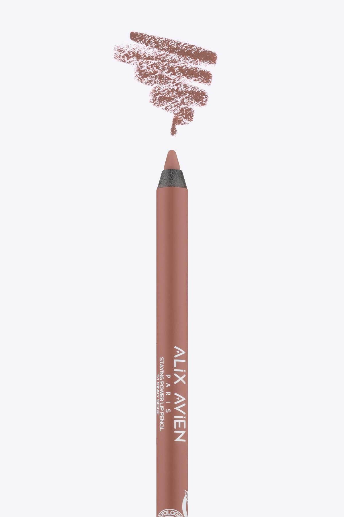 Alix Avien Uzun Süre Kalıcı Suya Dayanıklı Dudak Kalemi - Staying Power Lip Pencil 51 Pinky Beige