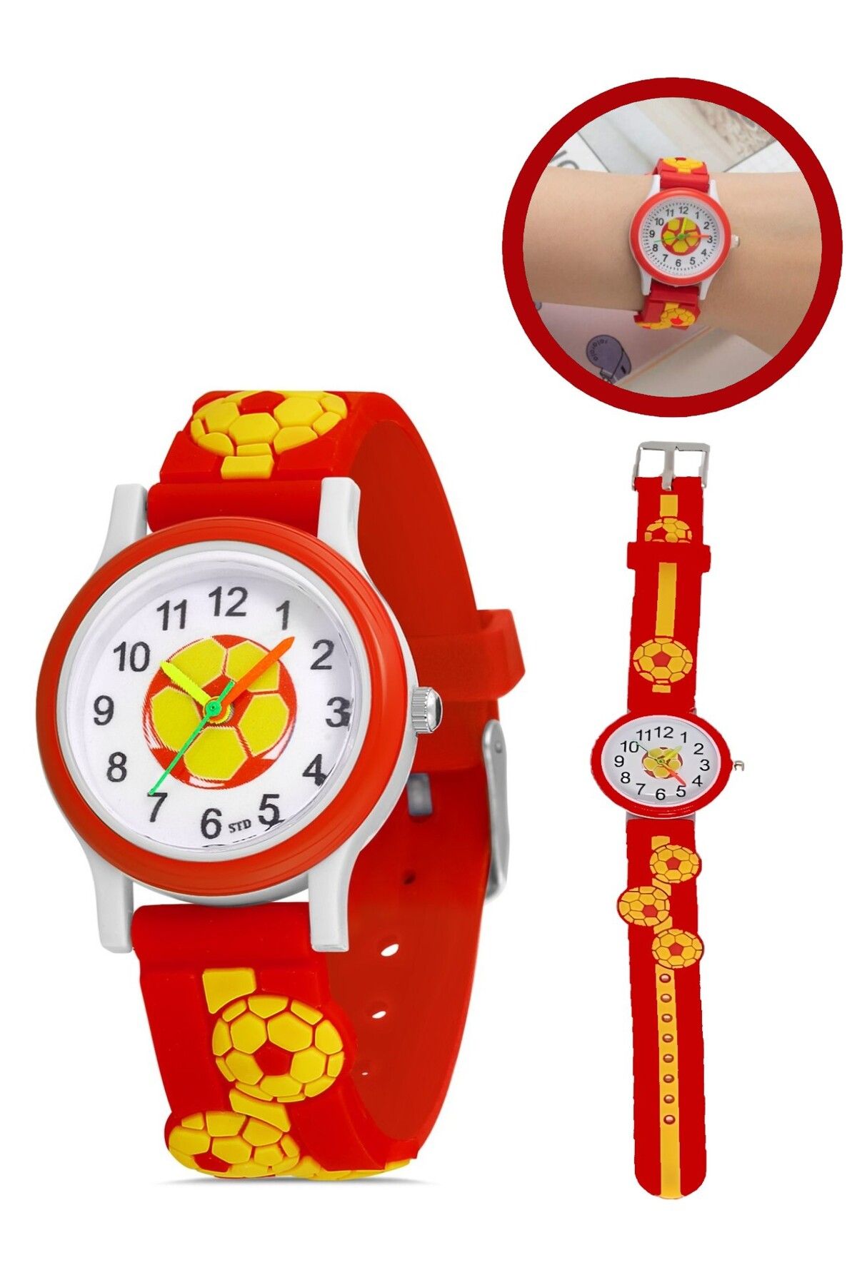 RoseRoi Çocuk Saati Taraftar Sarı Kırmızı Çocuk Kol Saati