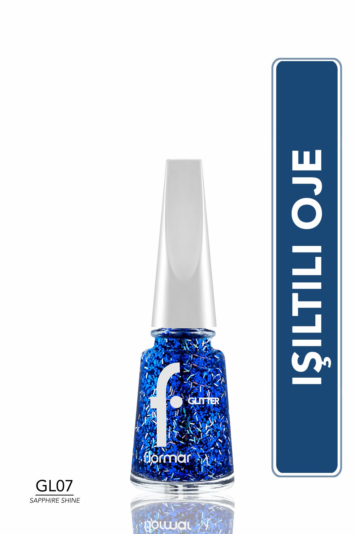 Flormar Yoğun Simli Şeffaf Oje - Glitter Nail Enamel - Gl07 Sapphire Shine - 8682536049832