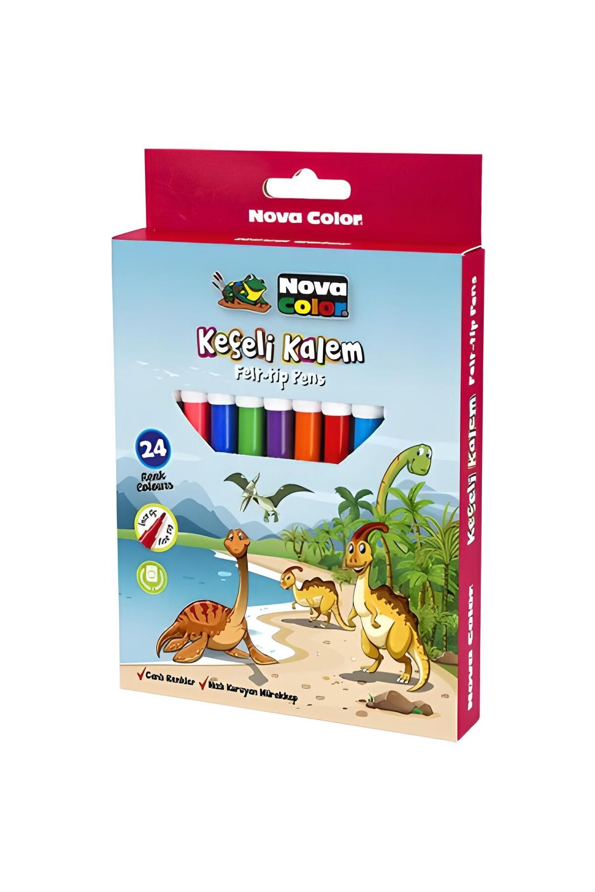 nova color KEÇELİ KALEM 24 RENK SET