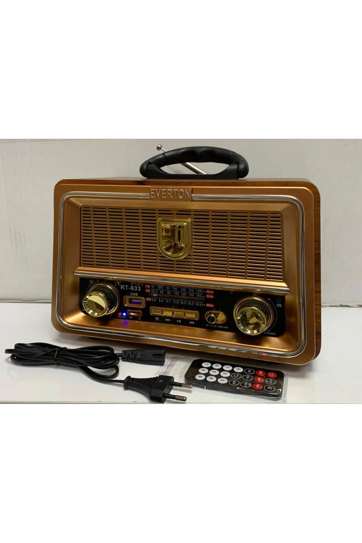 ataşbey RT-833 Bluetooth, Usb/Sd/Aux/Fm 3 Band Radyo Nostalji Müzik Kutusu Büyük Boy