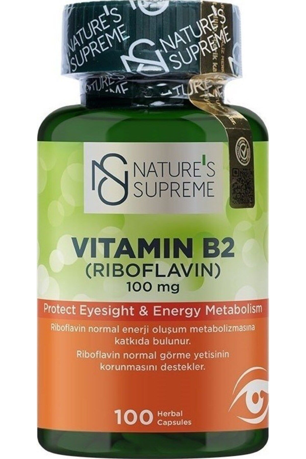 Natures Supreme Vitamin B2 100 mg 100 Kapsül