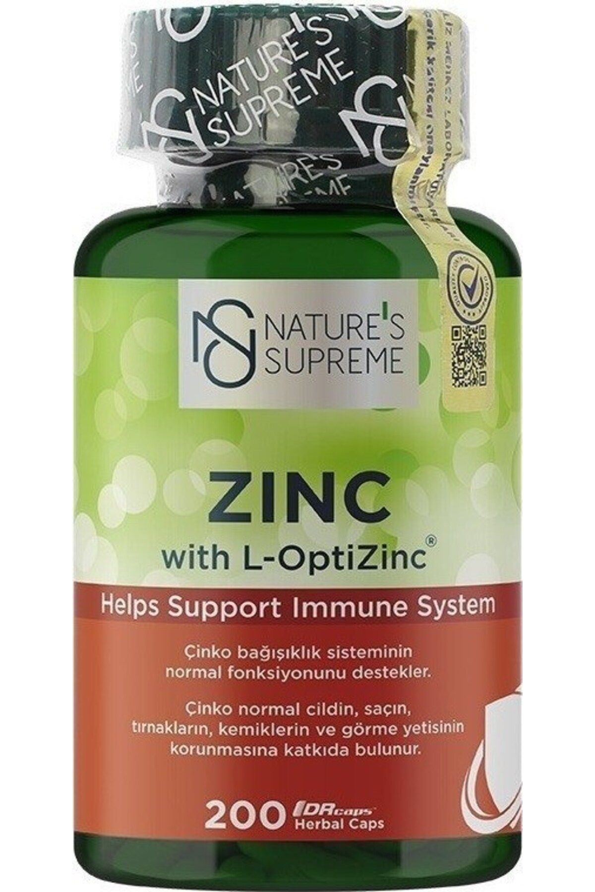 Natures Supreme Zinc 15 Mg 200 Kapsül