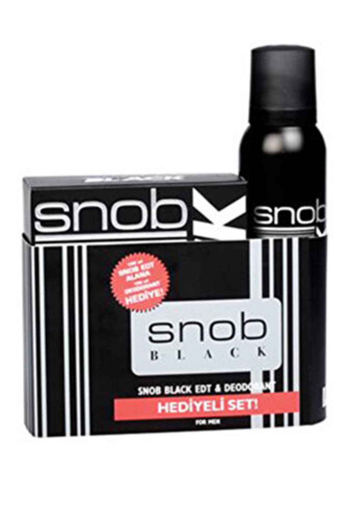 Snob ( KÜÇÜK ESANS HEDİYE ) Snob Black Edt 100Ml + Deodorant 150Ml Set
