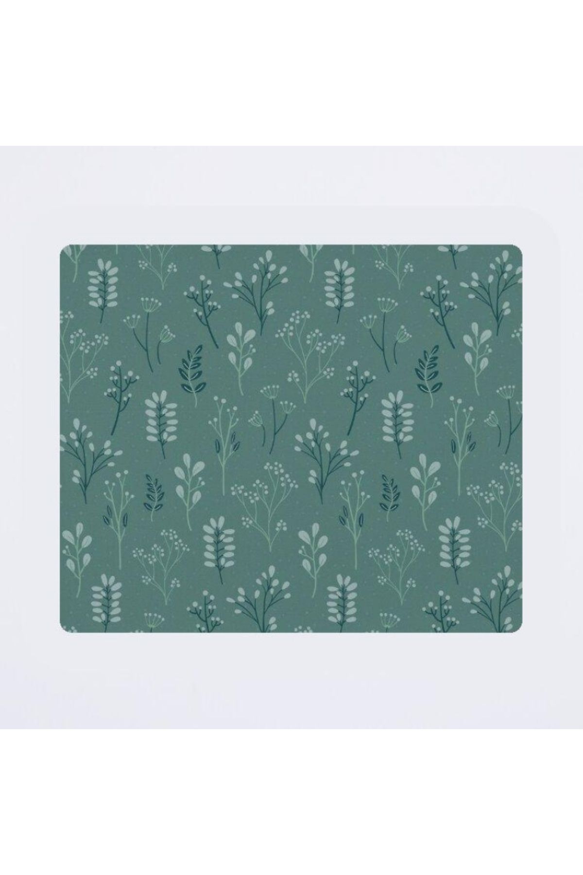 w house Baskılı Mouse pad 000060 18X22/2mm Teal & Green Botanical Garden Leaves Floral Print