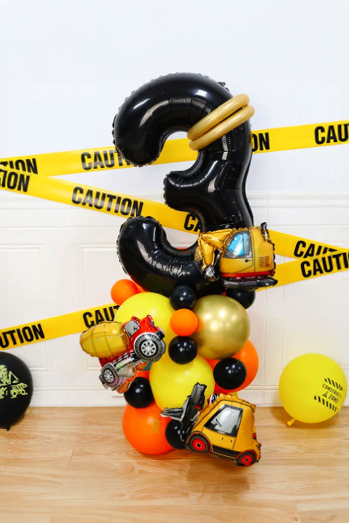 PARTİAVM İnşaat Temalı Folyo Balon Karşılama Seti Kamyon İş Makinası Araba Krom Balon 28li Set