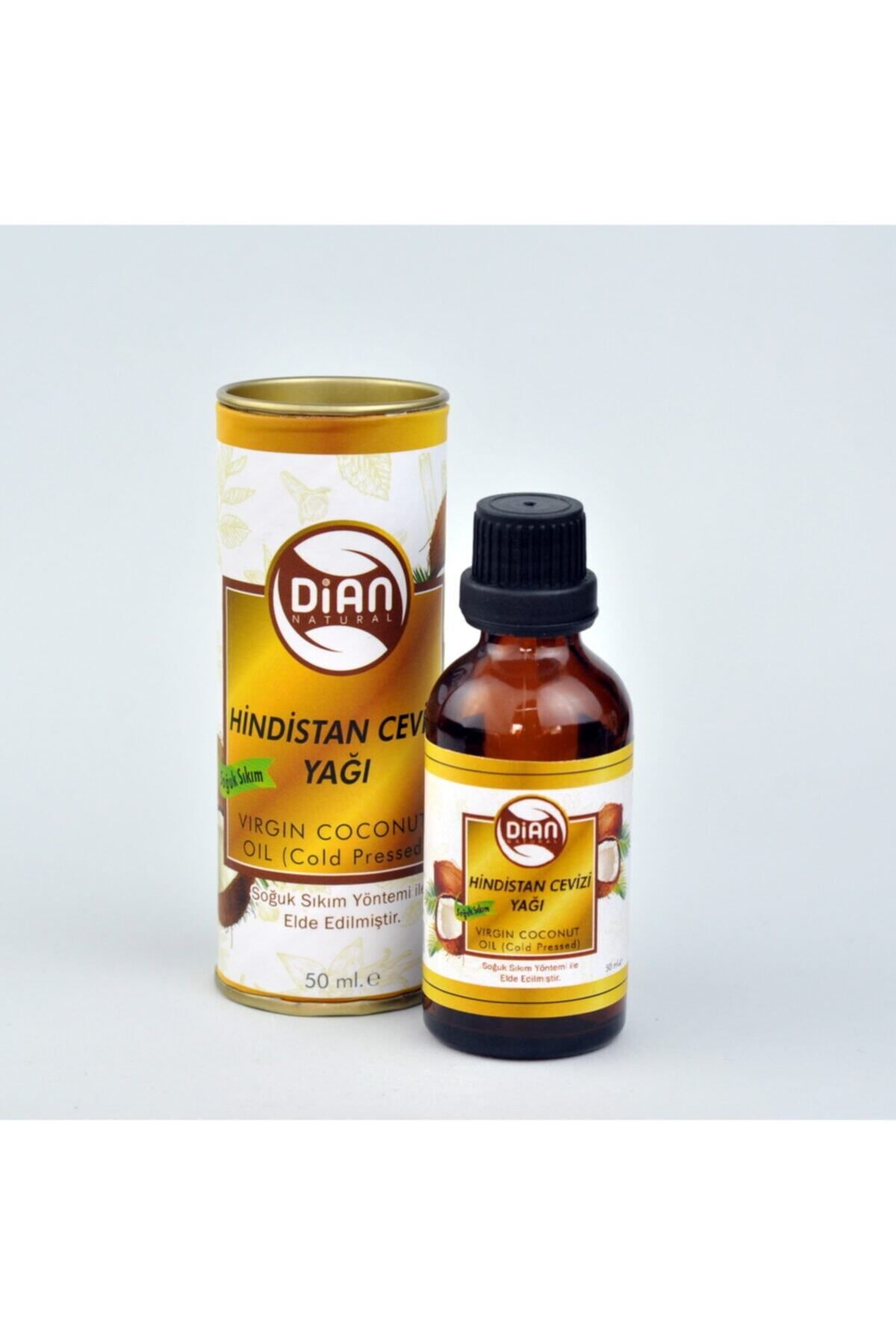 DİAN Natural Organik Hindistan Cevizi Yağı 50 ml - %100 Saf Doğal Soğuk Sıkım Virgin Coconut Oil