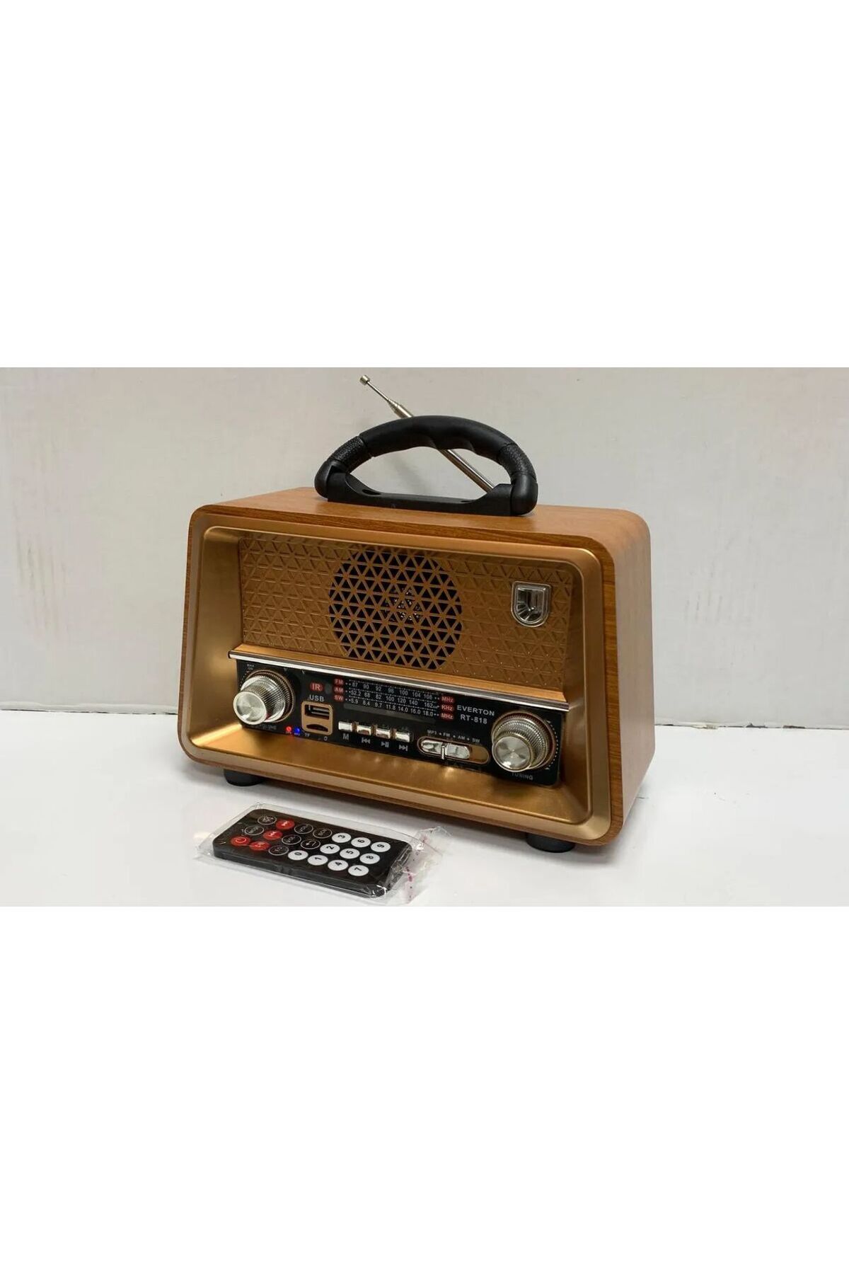 ataşbey RT-818 Bluetooth USB-SD-FM Nostaljik Radyo Müzik Kutusu Kumandalı