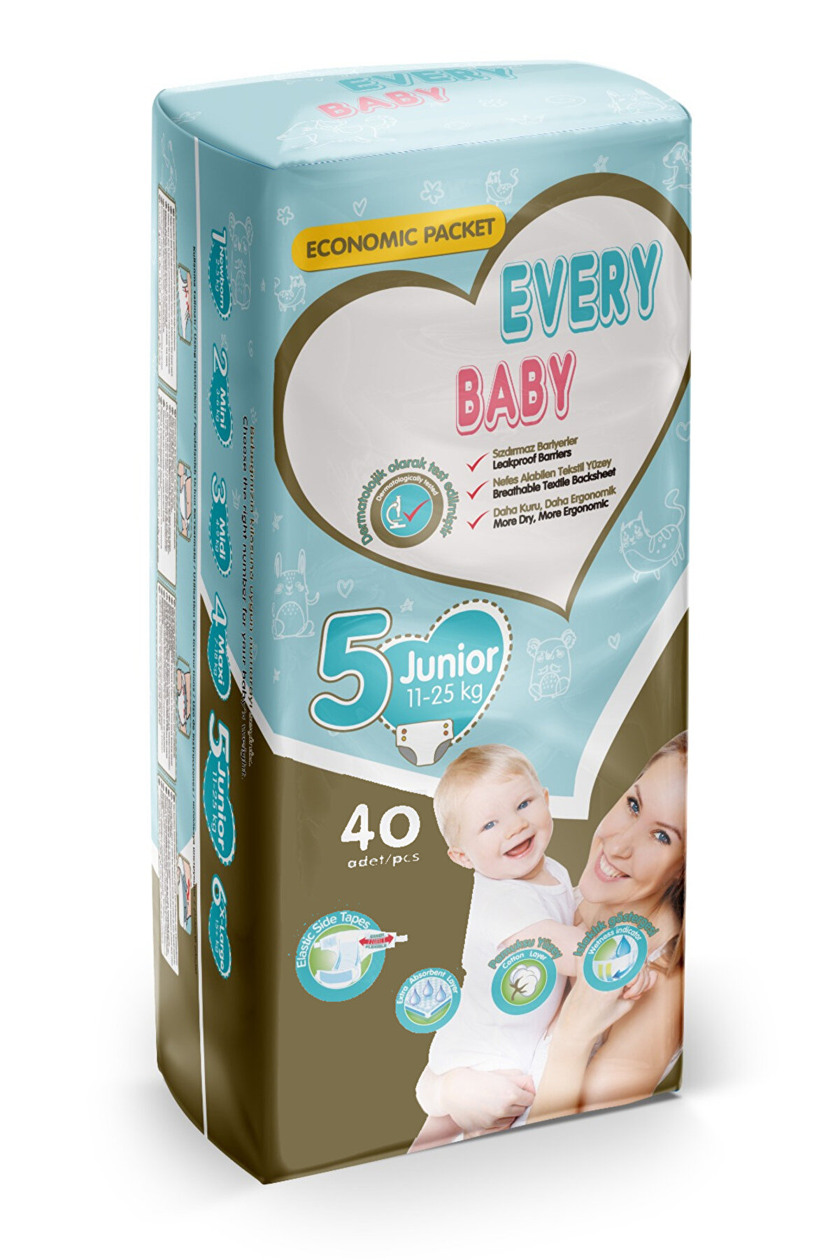 EVERY BABY 5 Numara Jumbo Paket 40 Adet Bez