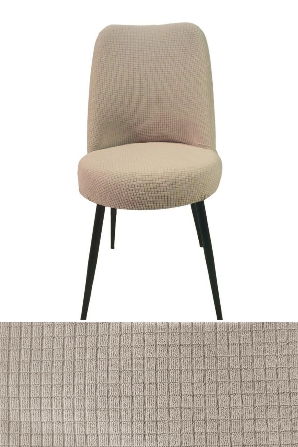 HEYTGAH Pitikare Sandalye Kılıfı Retro Oval Sandalye Örtüsü Sandalye Kılıfı_1 Adet Yıkanabilir Vizon Renk