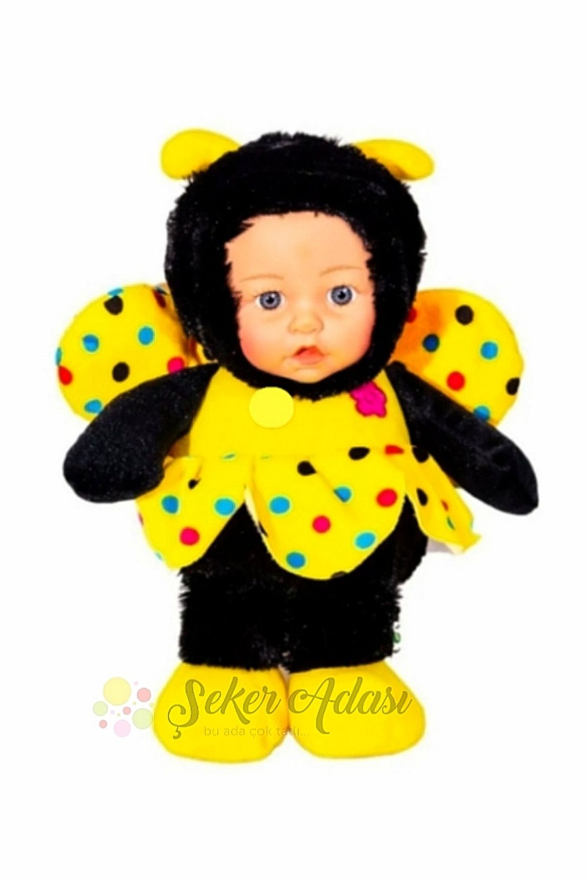 Şeker Adası Sevimli Sarı Kanatlı Kelebek Arı Peluş Bebek 35 Cm Uyku ve Oyun Arkadaşı Arı Maya Oyuncak