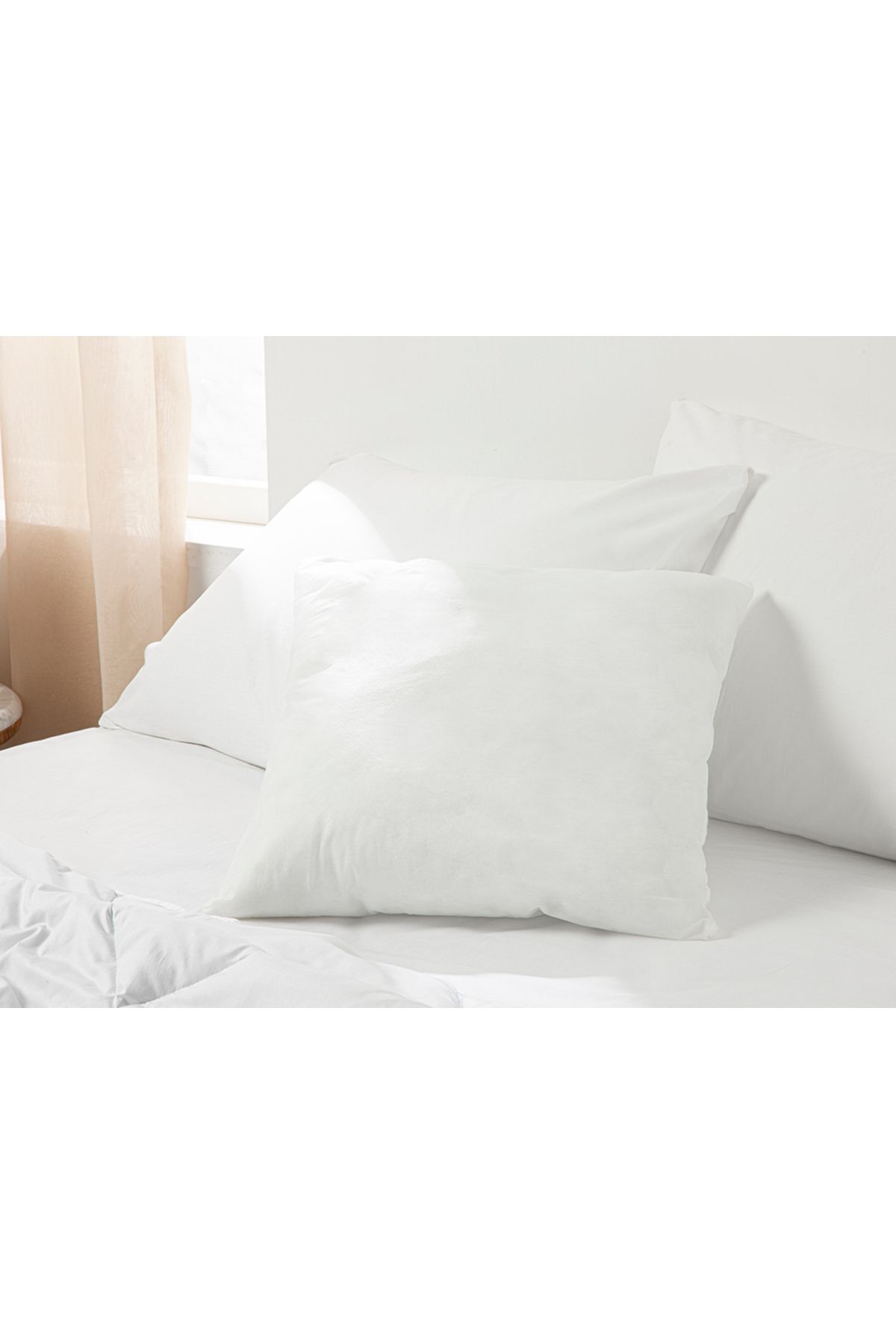 English Home Silikonlu Kırlent Kılıfı Yastığı 45x45 Cm Beyaz