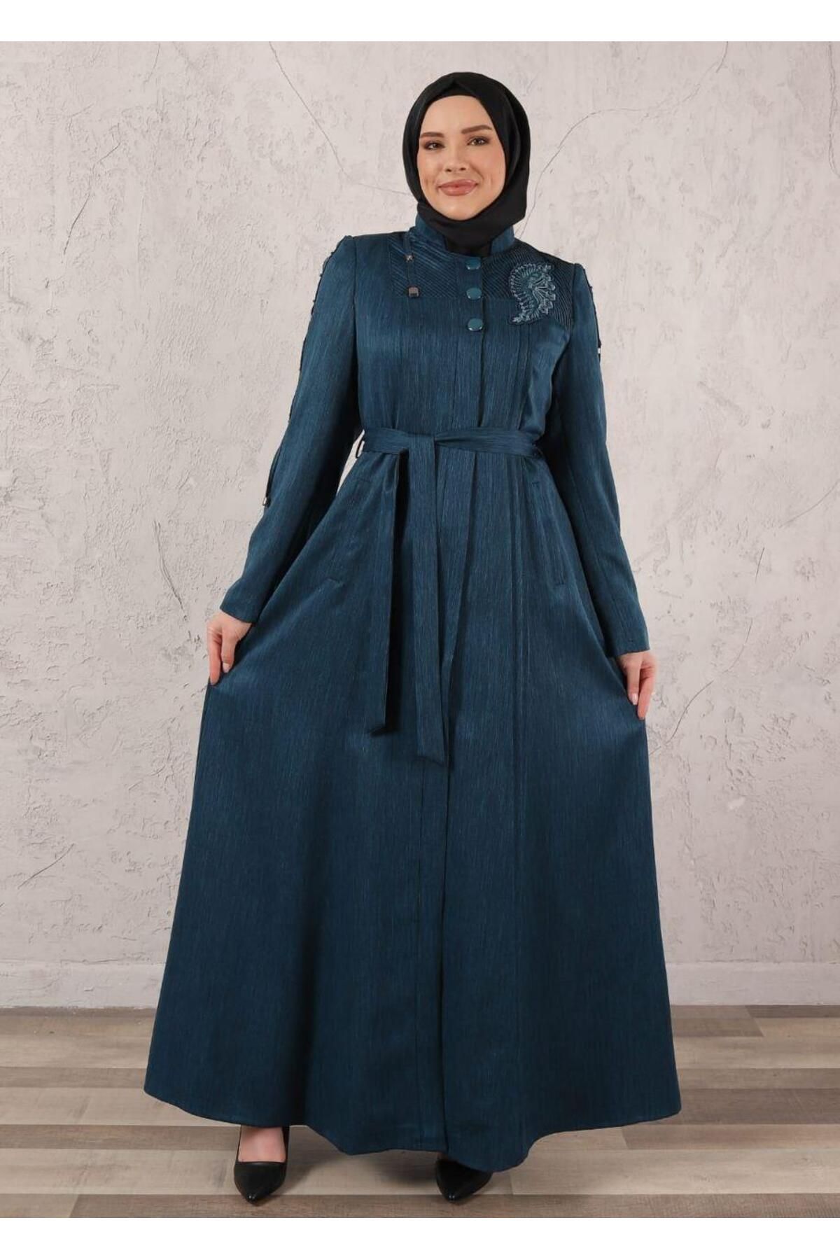 Tebrikler tekstil Kadın Yazlık Uzun Pardesü Model 01021
