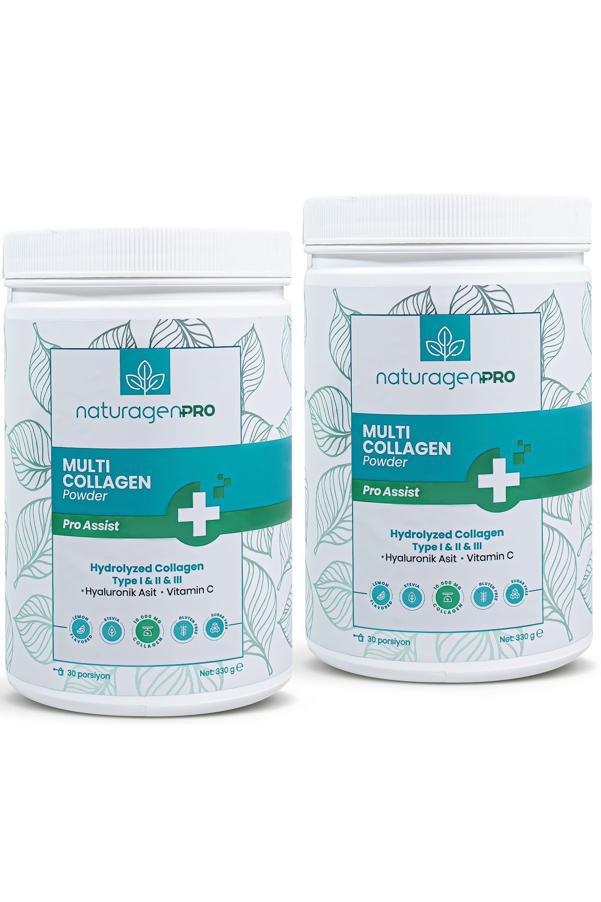 Naturagen Pro Kolajen Powder 2x330gr Tip 1,tip 2,tip3 Limon Aromalı 10.000mg Collagen Hyaluronik Asit Vitaminc