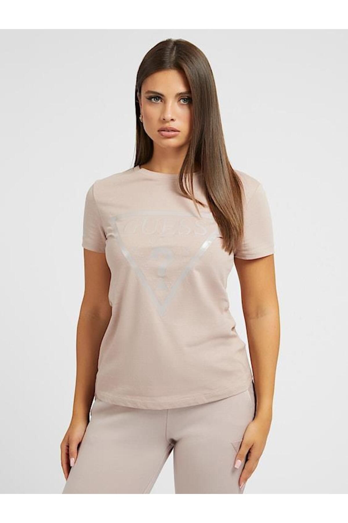 Guess Kadın TAUPE T-Shirt ADELE SS CN TEE