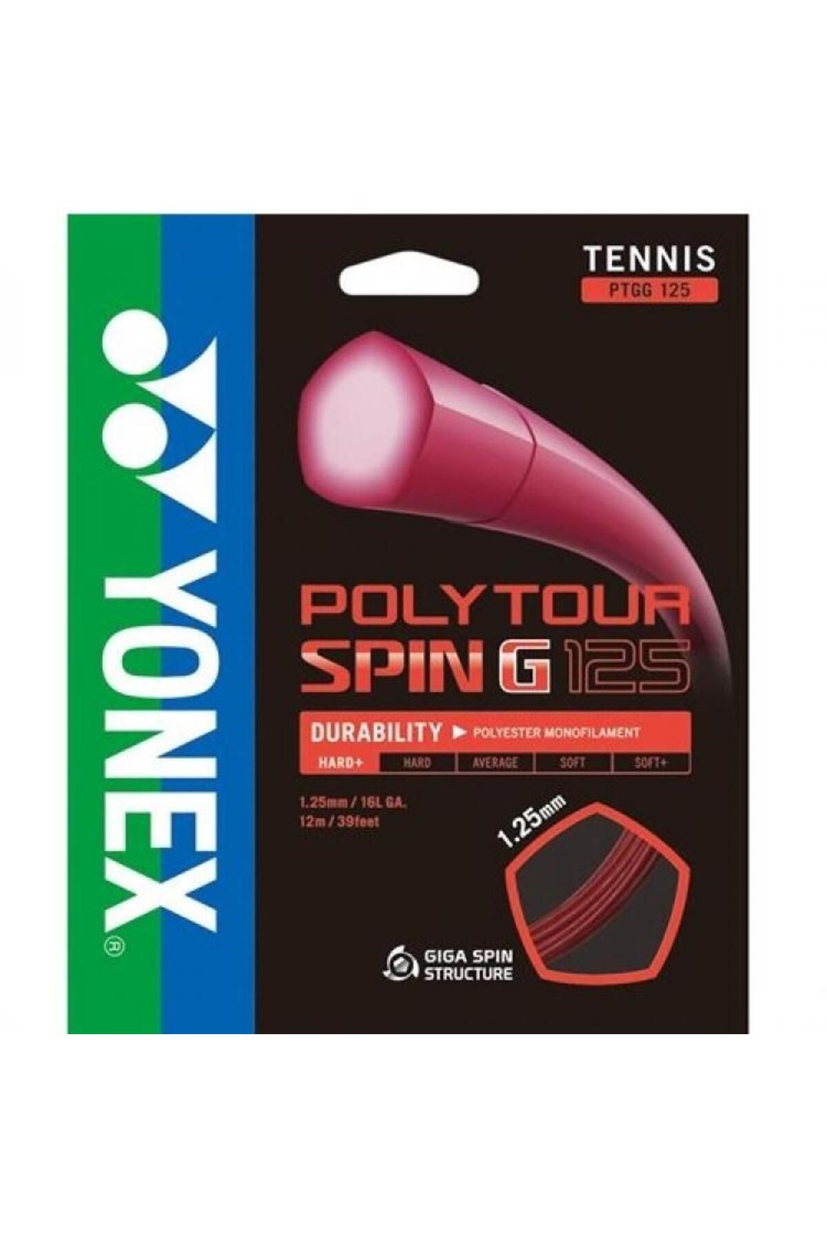 Yonex Polytour Spin G 125 Tenis Kordajı 12m Kırmızı