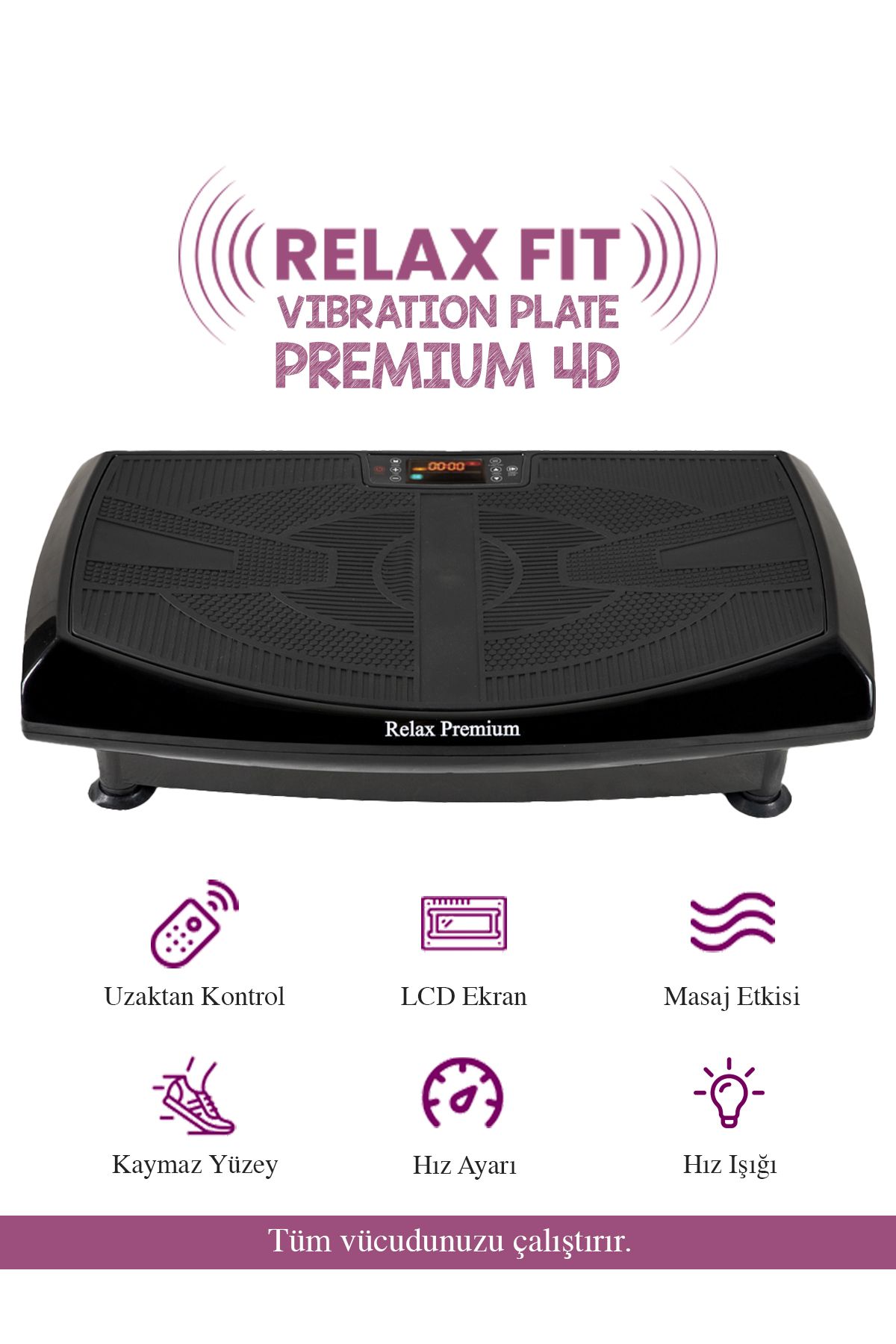 Relax Fit Premium 4d-7in1 Vibration Plate Titreşimli Spor Egzersiz Fitness Aleti Cihazı