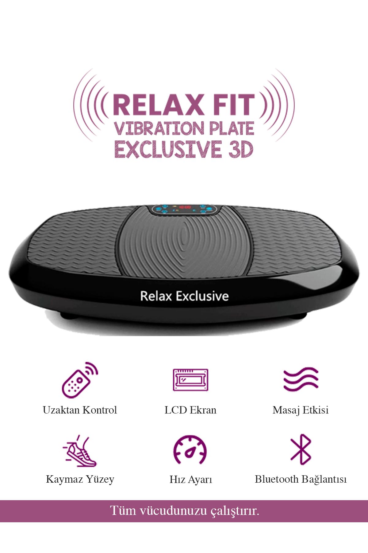 Relax Exclusive 3d Vibration Plate Titreşimli Spor Egzersiz Fitness Aleti Cihazı