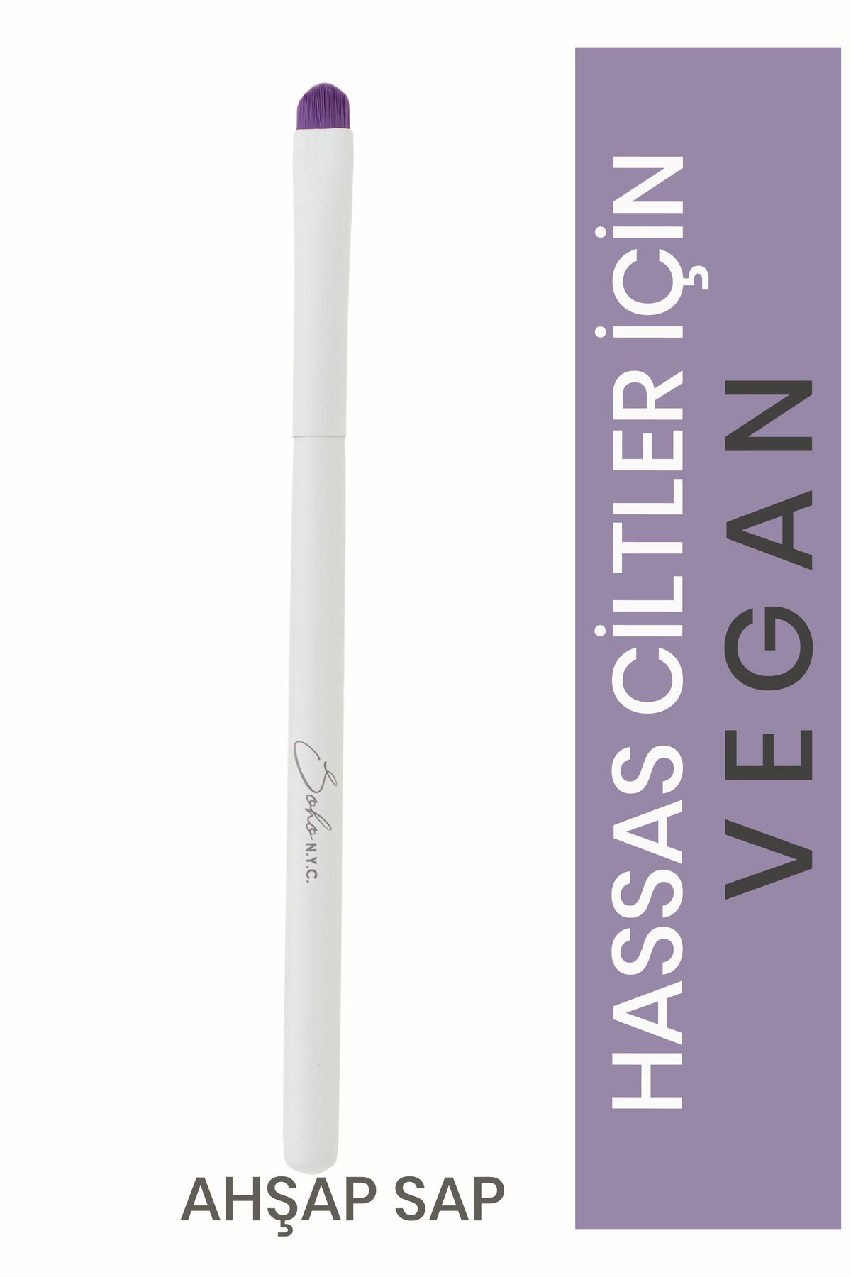 Soho N.Y.C. Vegan Detay Liner Makyaj Fırçası-v707- Ahşap Sap 14cm