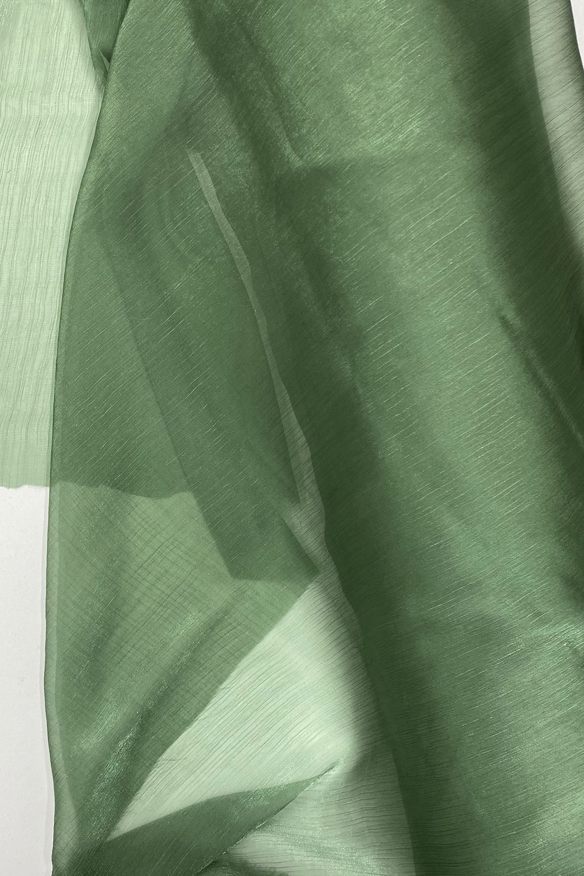 MirtaButik Abiye Elbiselik Işıltılı Tül Cam Organze Kumaş Yeşil