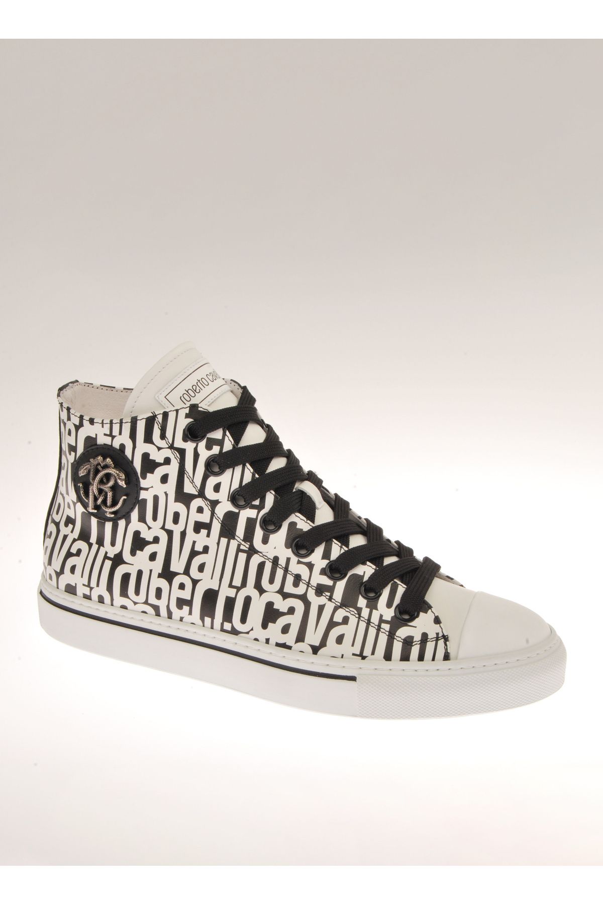 Roberto Cavalli Siyah - Beyaz Erkek Deri Sneaker 20717