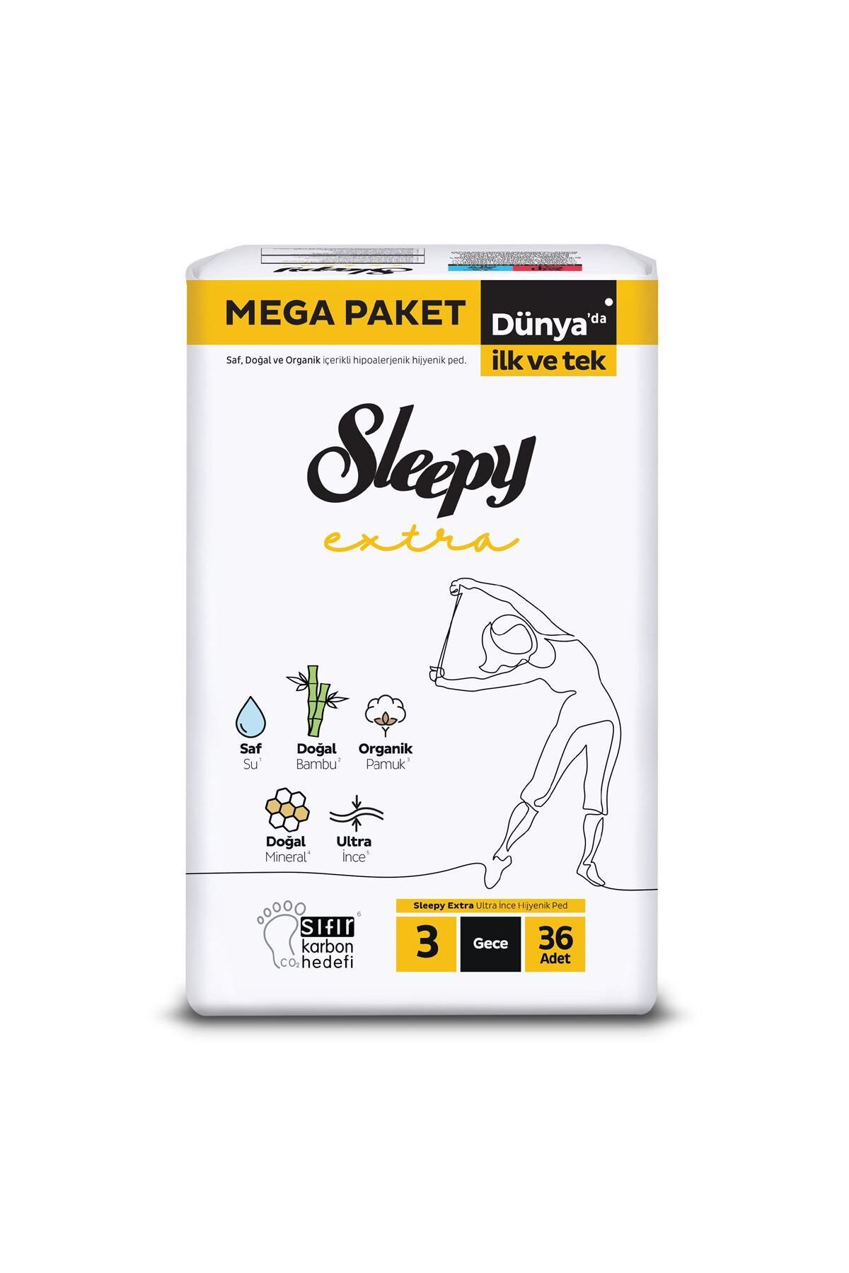 Sleepy Extra Ultra İnce Hijyenik Ped Gece (36 Ped) Mega Paket