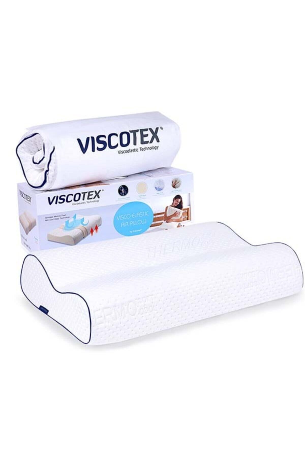 VİSCOTEX Çift Bombeli Ortopedik Yastık 60x40x14/12cm, Beyaz