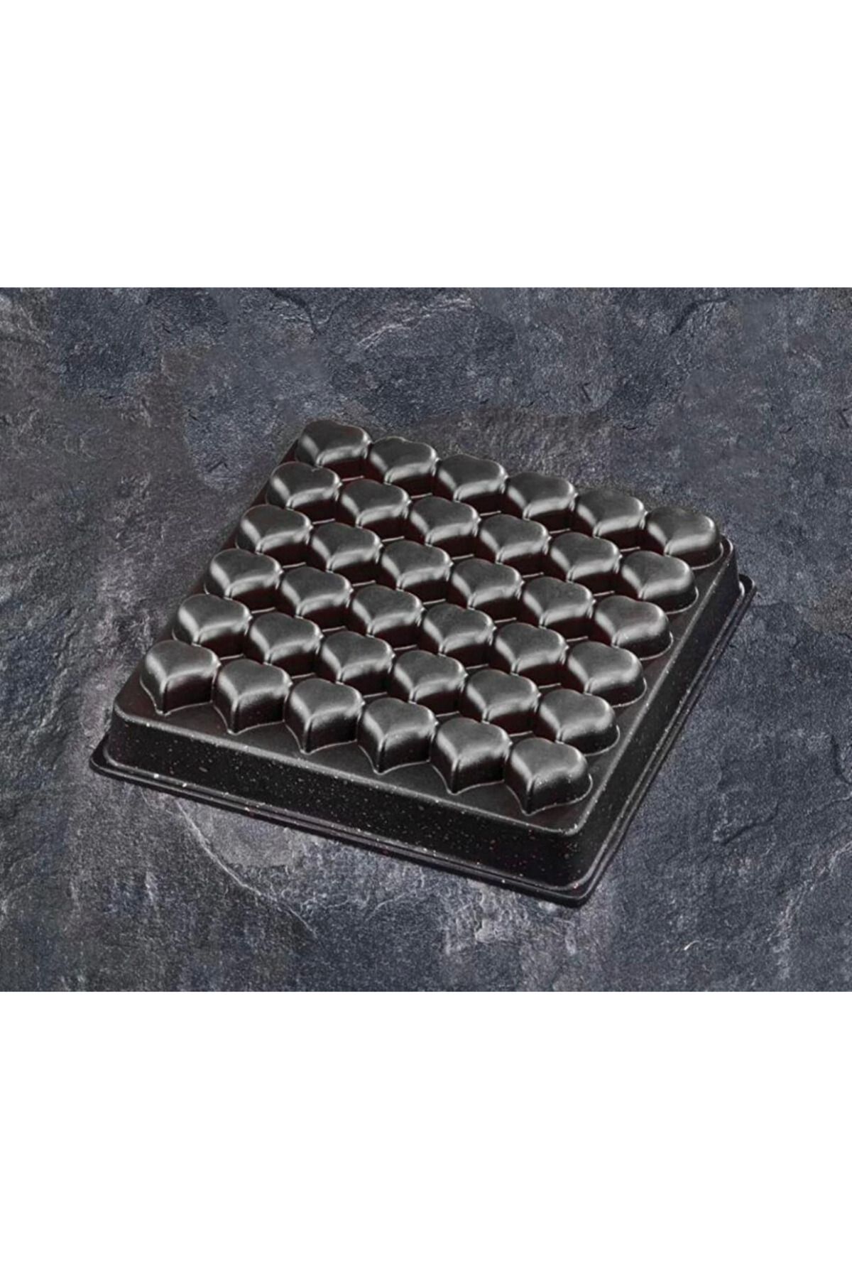 adarya Döküm Granit Kalpli Kek Kalıbı 36 Lı - Kalpli Brownie Kalıbı - Mini Muffin Kalıbı - Atom Kek Kalıbı