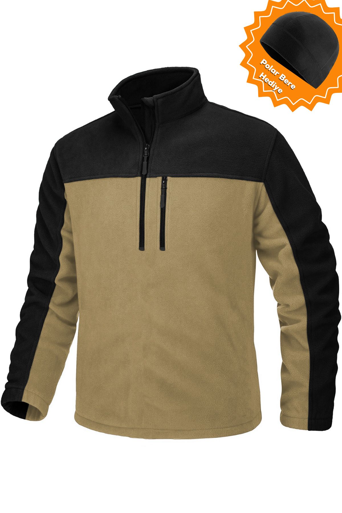 Ghassy Co Erkek Quarter Zip Yarım Fermuarlı Cepli Polar