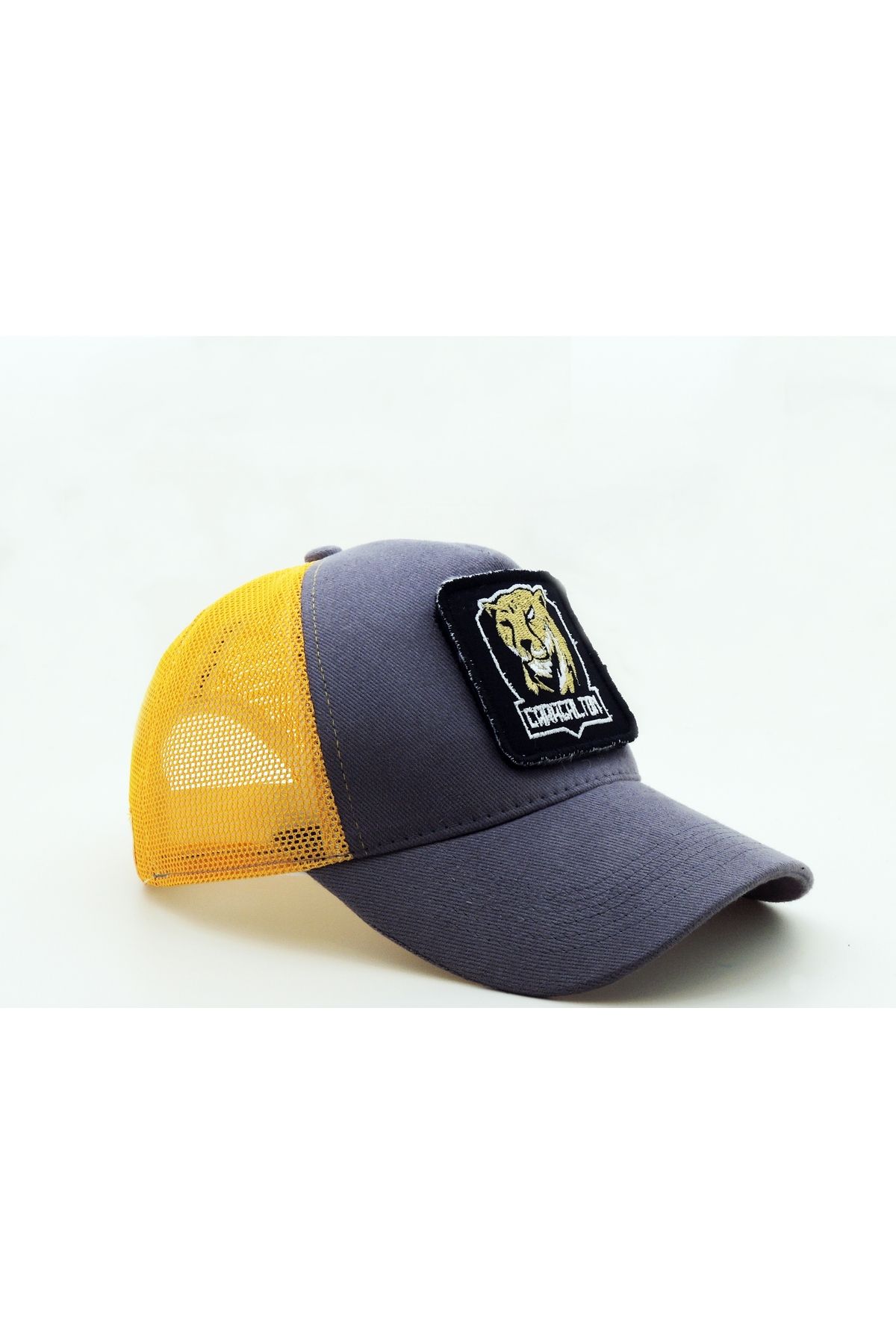 CityGoat Trucker Caracalton-780 Kod Logolu Unisex Gri-Sarı Şapka (CAP)