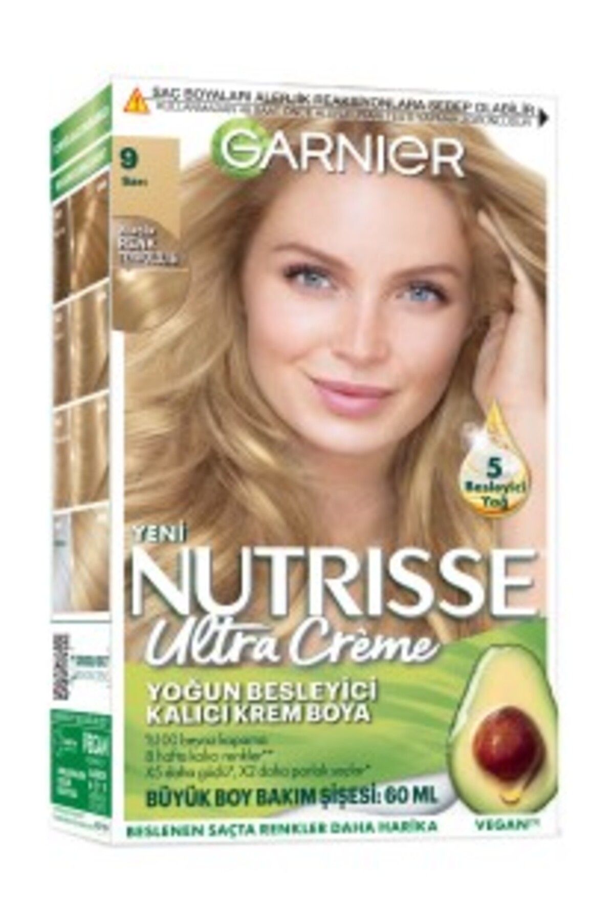 Garnier ( 2 ADET ) Garnier Nutrisse Ultra Creme 9 Sarı ( KÜÇÜK KOLONYA HEDİYE )