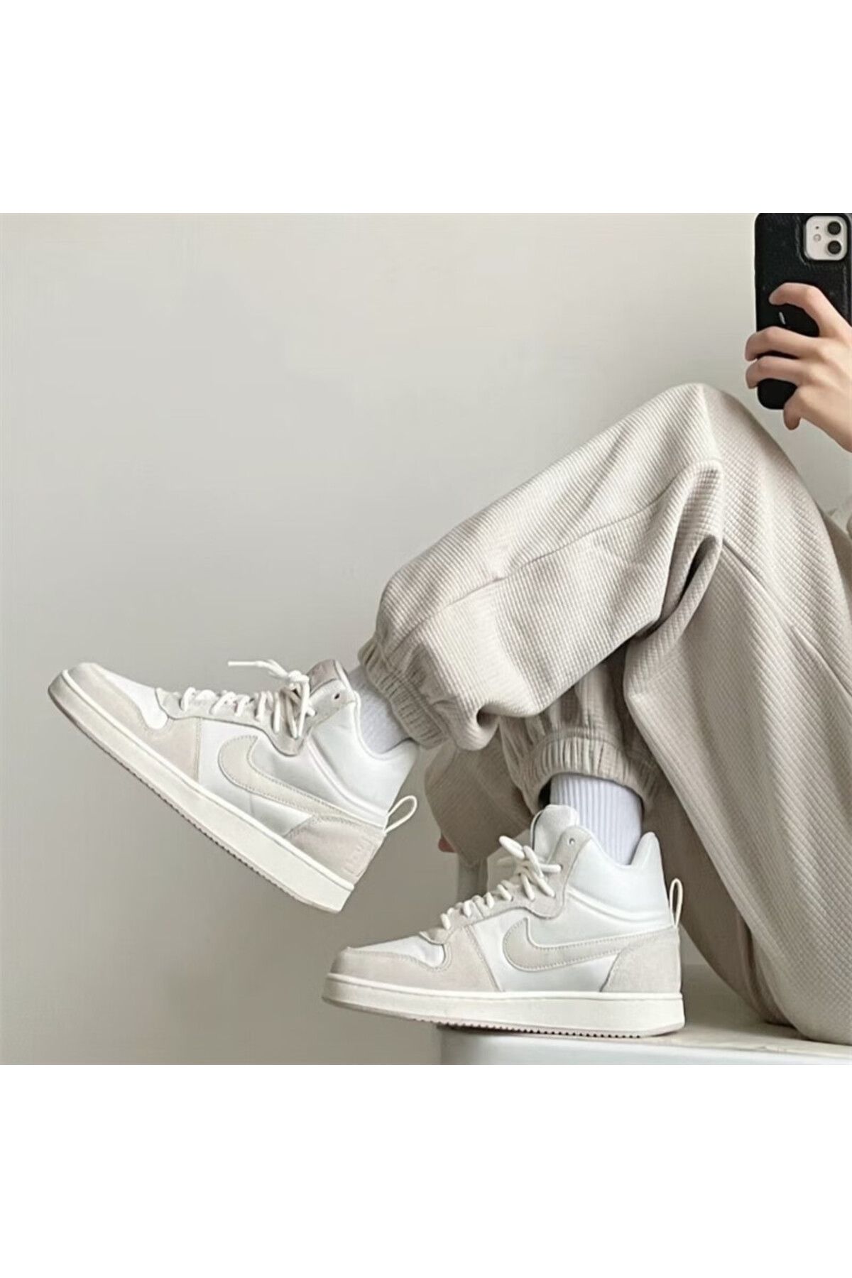 Nike Court BoroughMid off-white mid-high top casual sneakers CNG-STORE