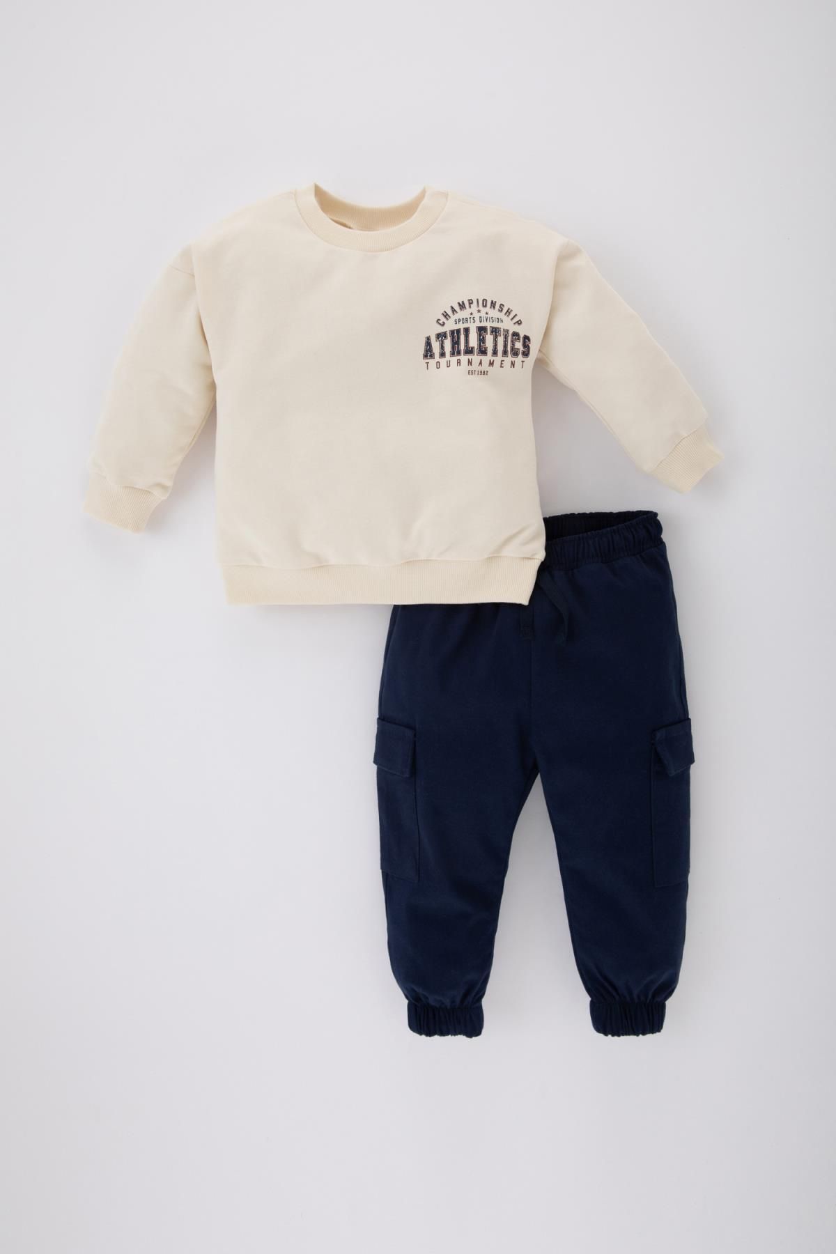 Defacto Erkek Bebek Baskılı Sweatshirt Eşofman Altı 2'li Takım B8055a524sp