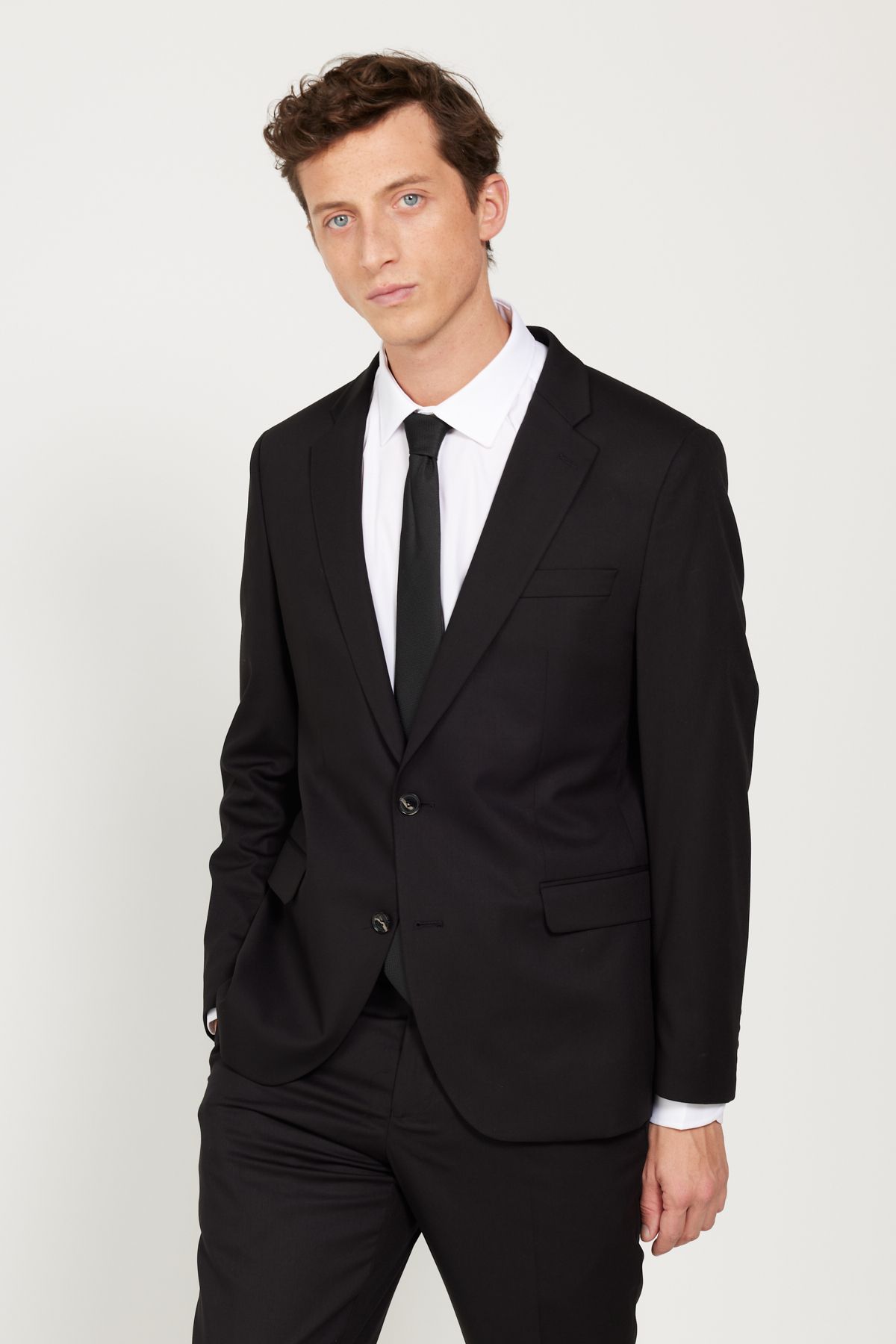 Altınyıldız Classics Erkek Siyah Regular Fit Rahat Kesim Mono Yaka Takım Elbise