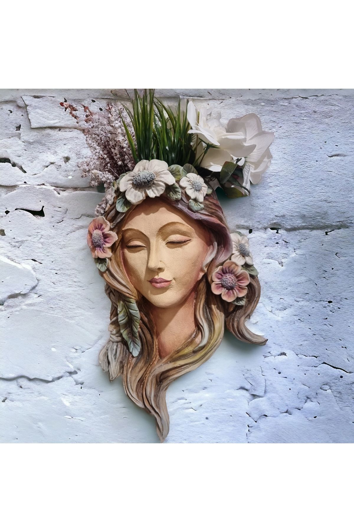 Lotus Dekoratif Saksı/çicekli Kadın Polyester Saksı/duvar Saksısı Duvar Dekorasyonu