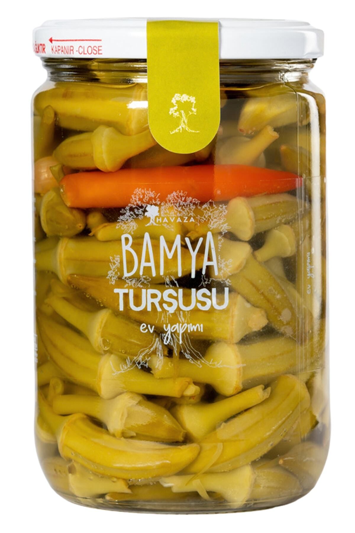 Havaza Bamya Turşusu 720 Gr.(ev Yapımı,%100 Doğal,katkısız)