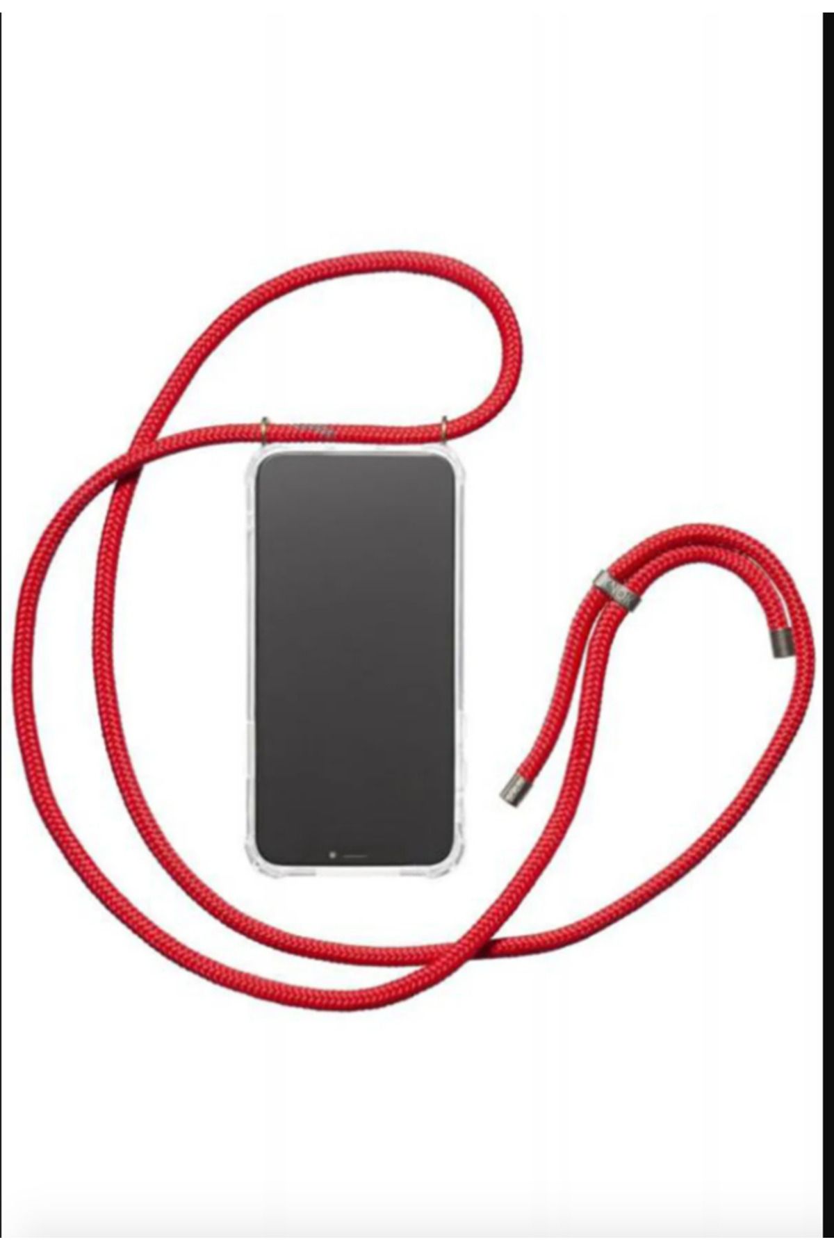 Tria Apple Iphone 7 / Iphone 8 / Se Sürgülü Kamera Korumalı Boyun Askılı Kırmızı Ipli Telefon Kılıfı